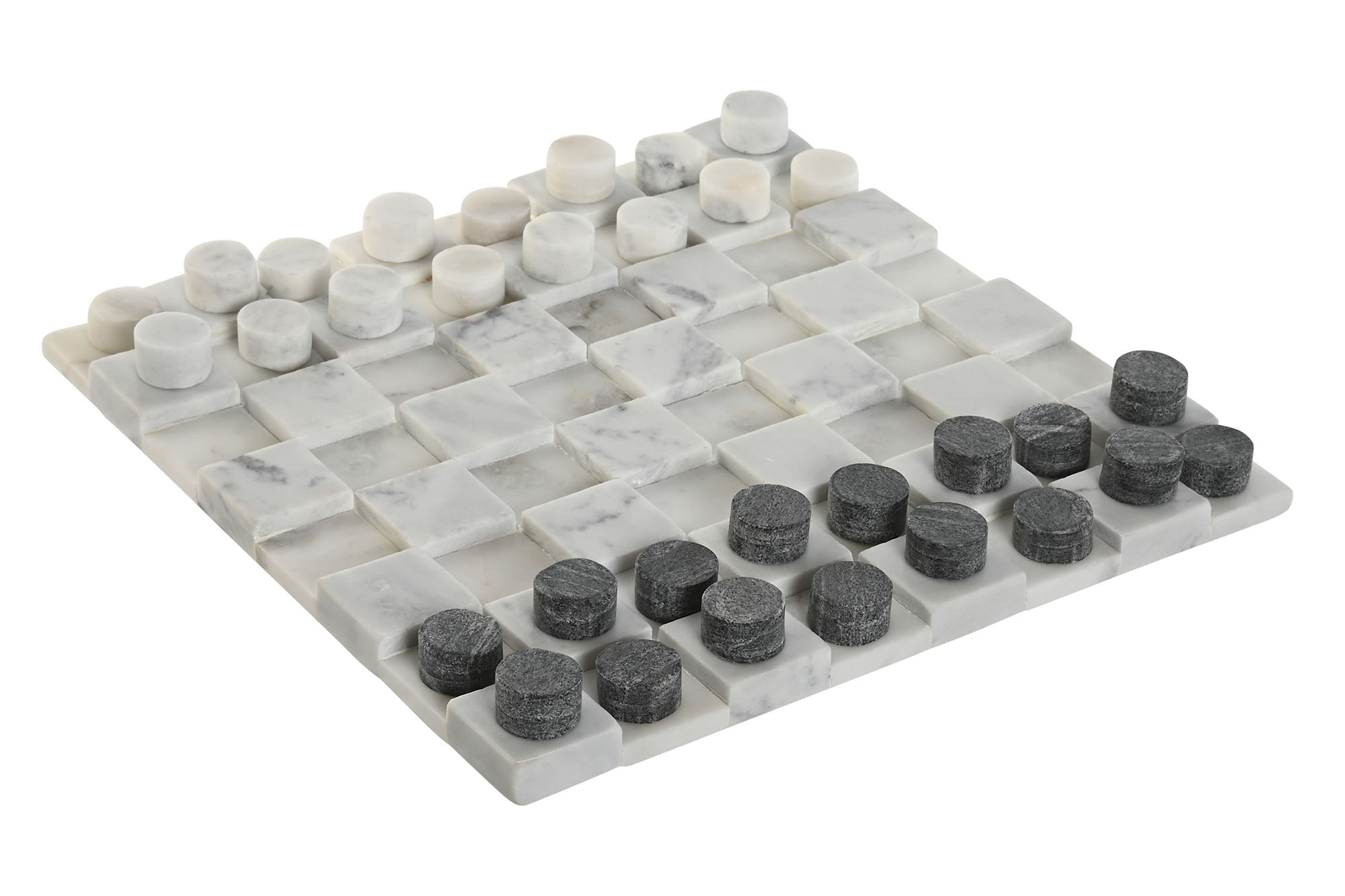 JUEGO PIEDRA 30X30X3 DAMAS BLANCO