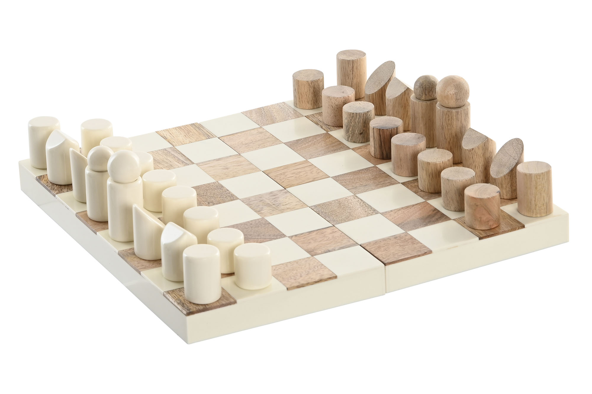 JUEGO SET 2 RESINA MADERA 30,5X30,5X3 AJEDREZ