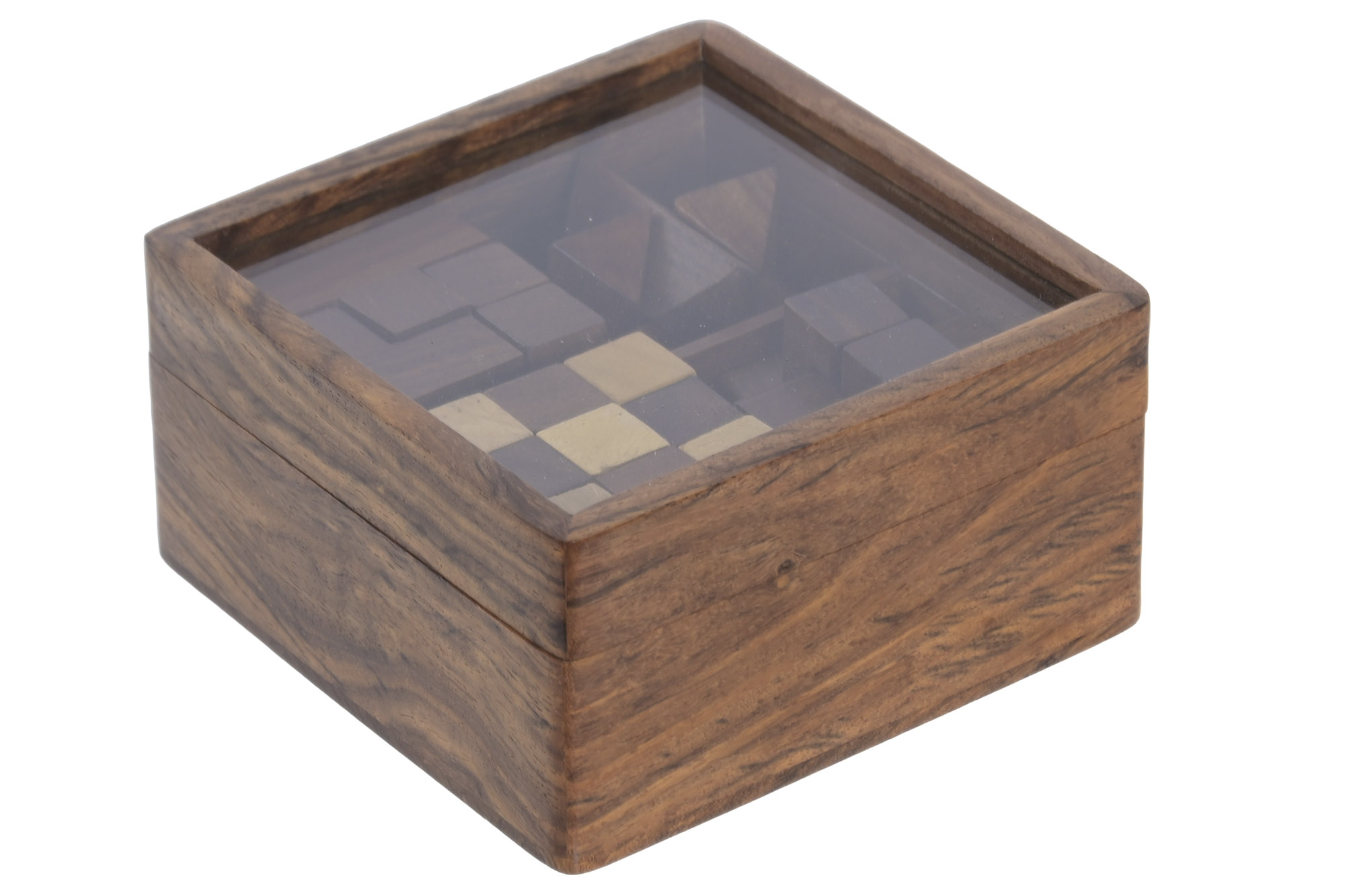 JUEGO SET 5 SHEESHAM CRISTAL 12X12X6 MARRON