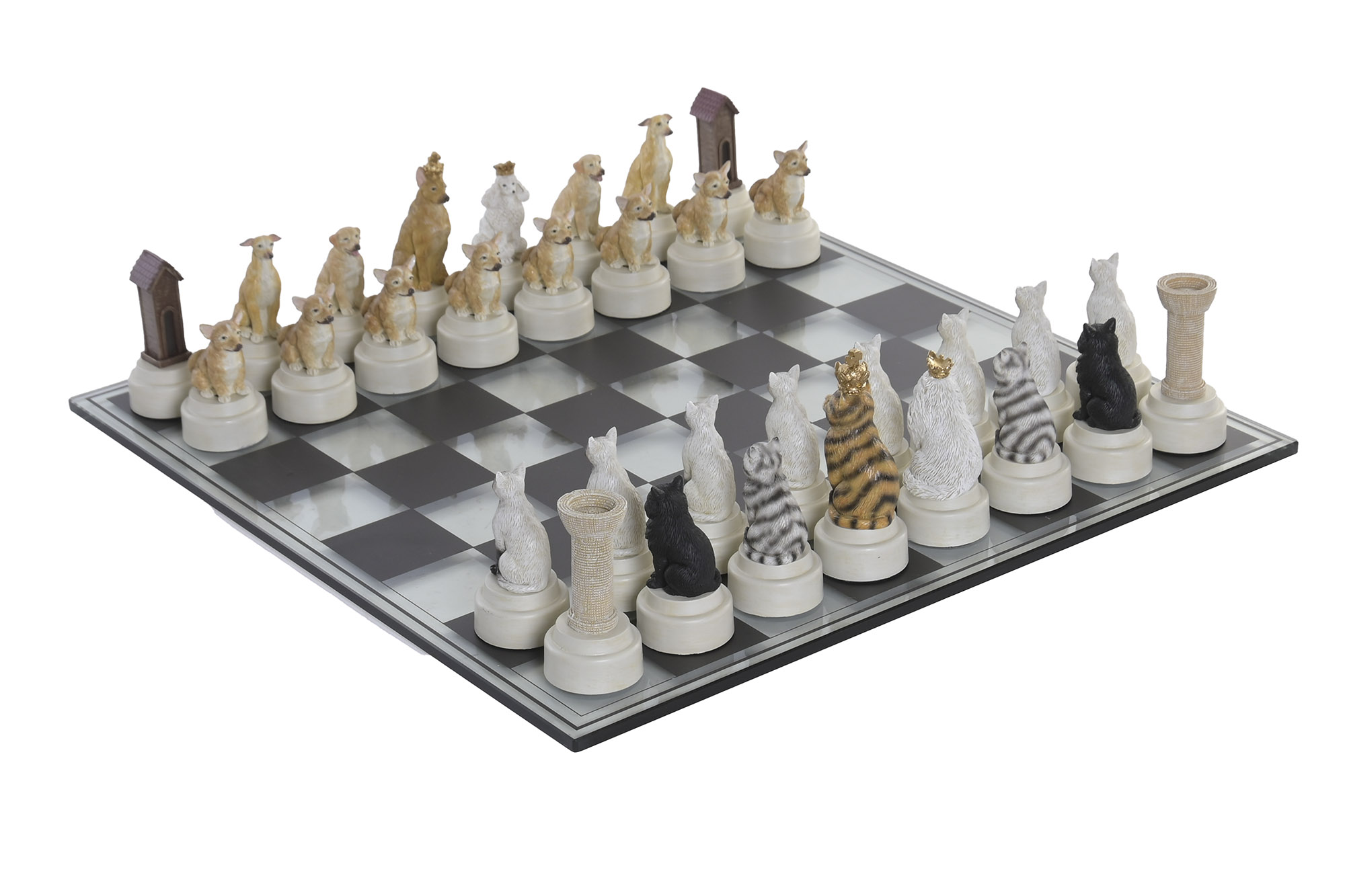 JUEGO DE MESA RESINA CRISTAL 61X61X0,5 AJEDREZ