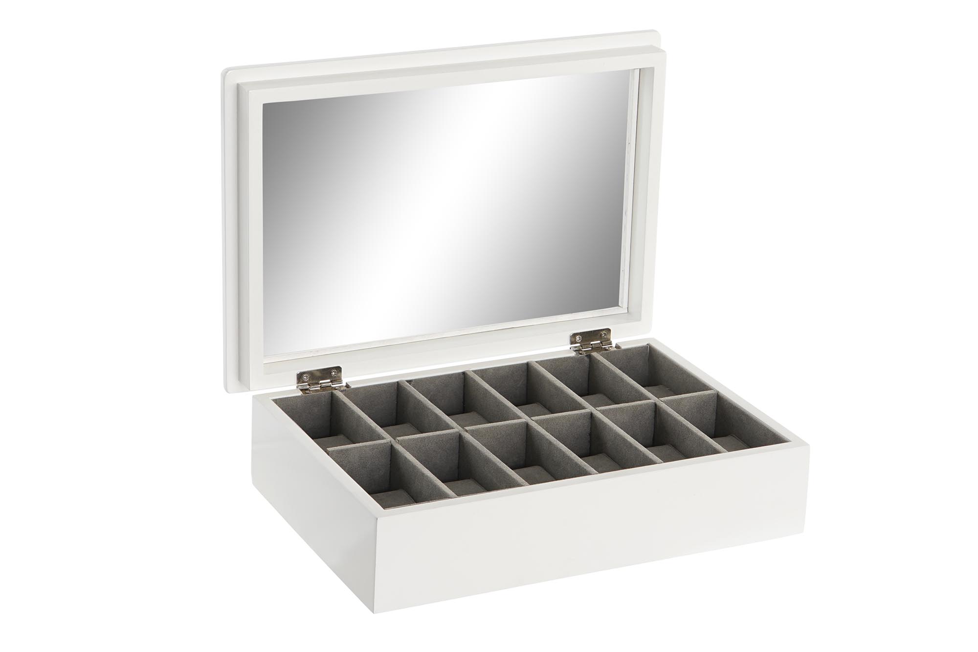 RELOJERO MDF CRISTAL 29,5X20,5X9 12 RELOJES BLANCO