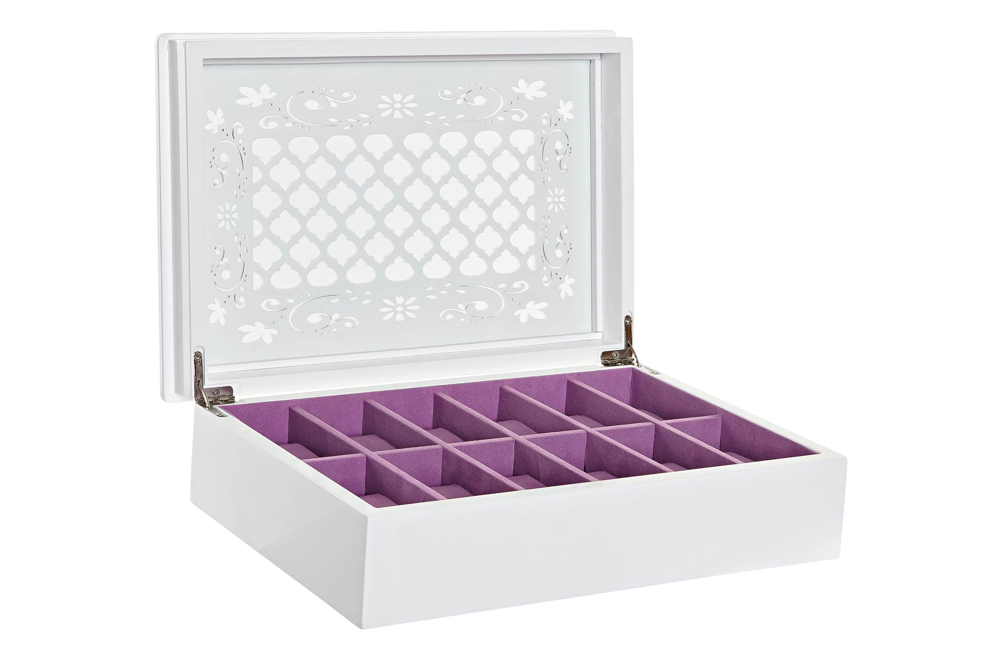 RELOJERO MDF CRISTAL 29X20X9,5 BLANCO
