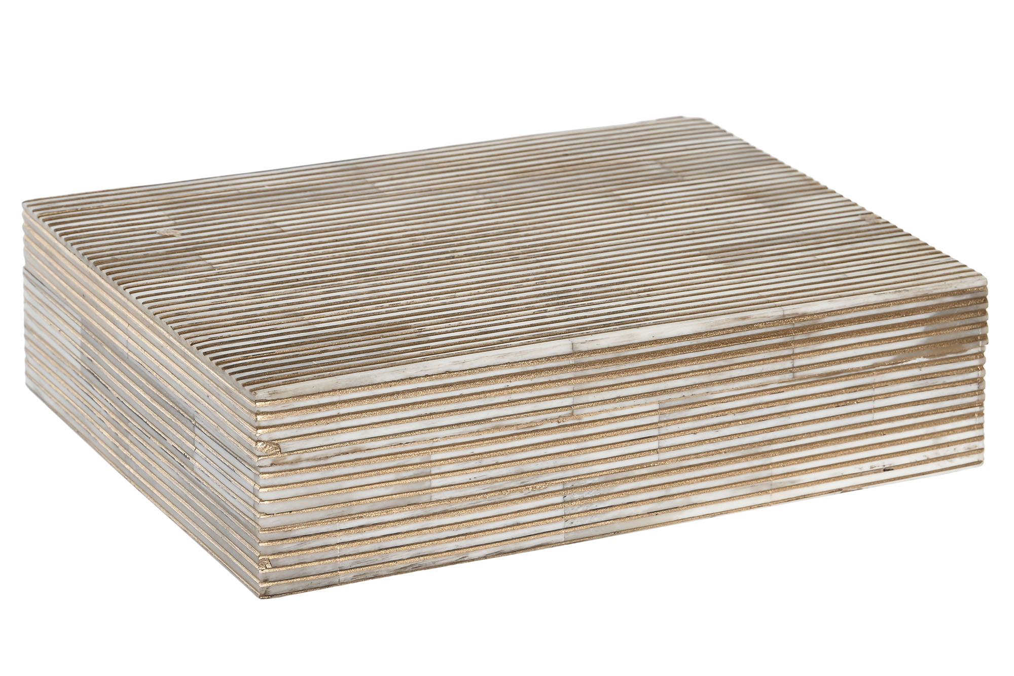 JOYERO HUESO RESINA 20,5X13X5,5 CREMA