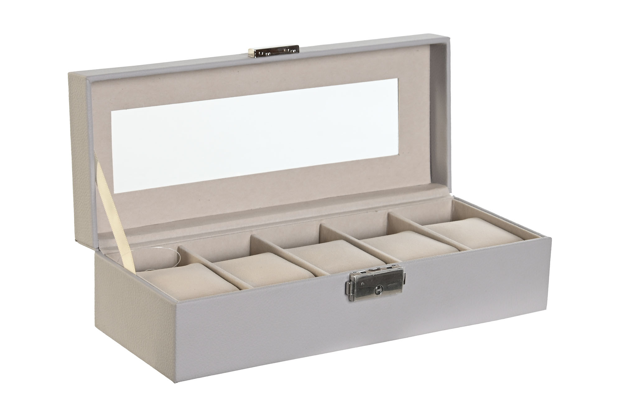 JOYERO MDF VELVET 25,5X10X7 GRIS CLARO