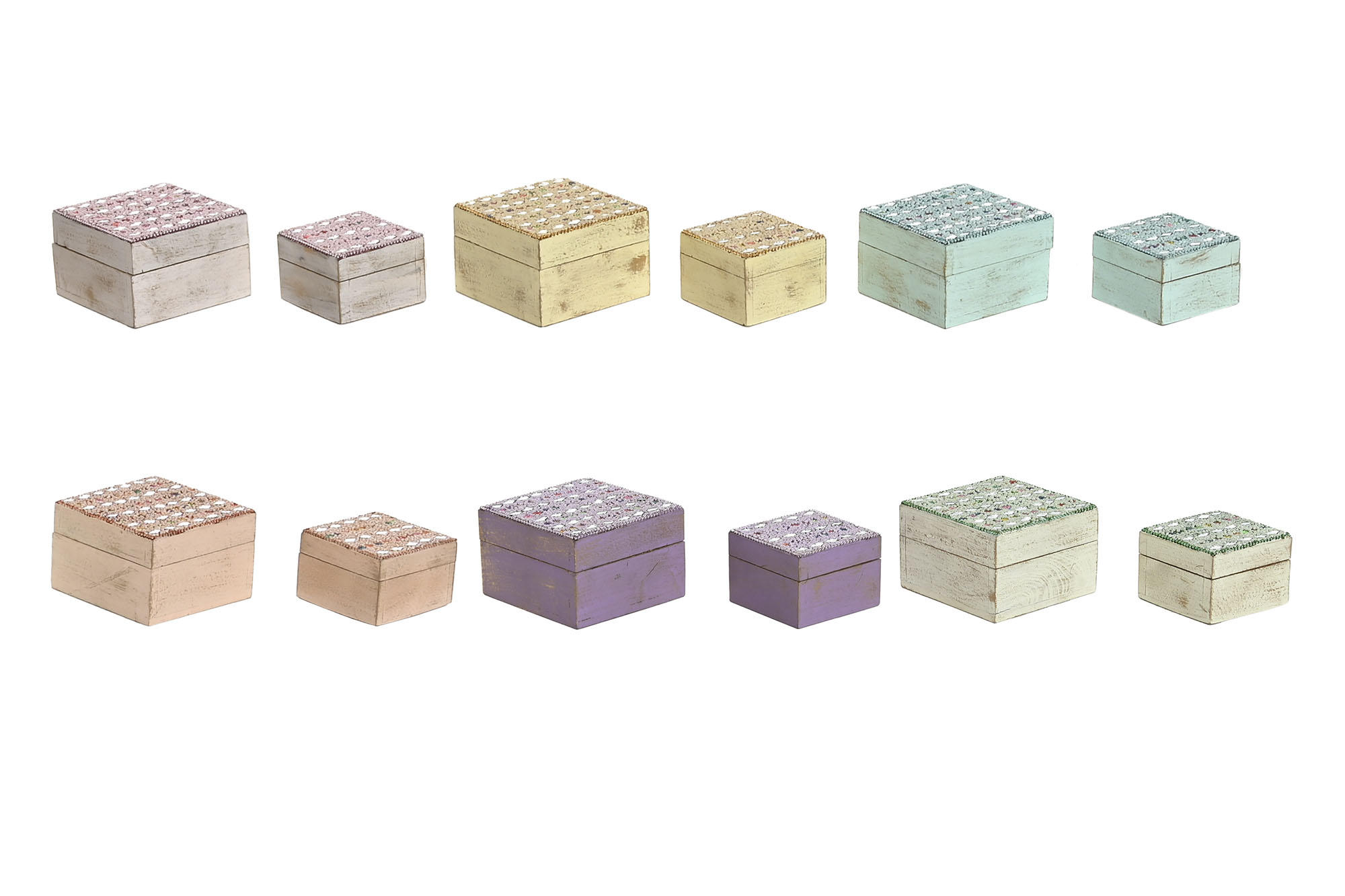 JOYERO SET 2 MANGO ACRILICO 10X10X6 6 SURT.