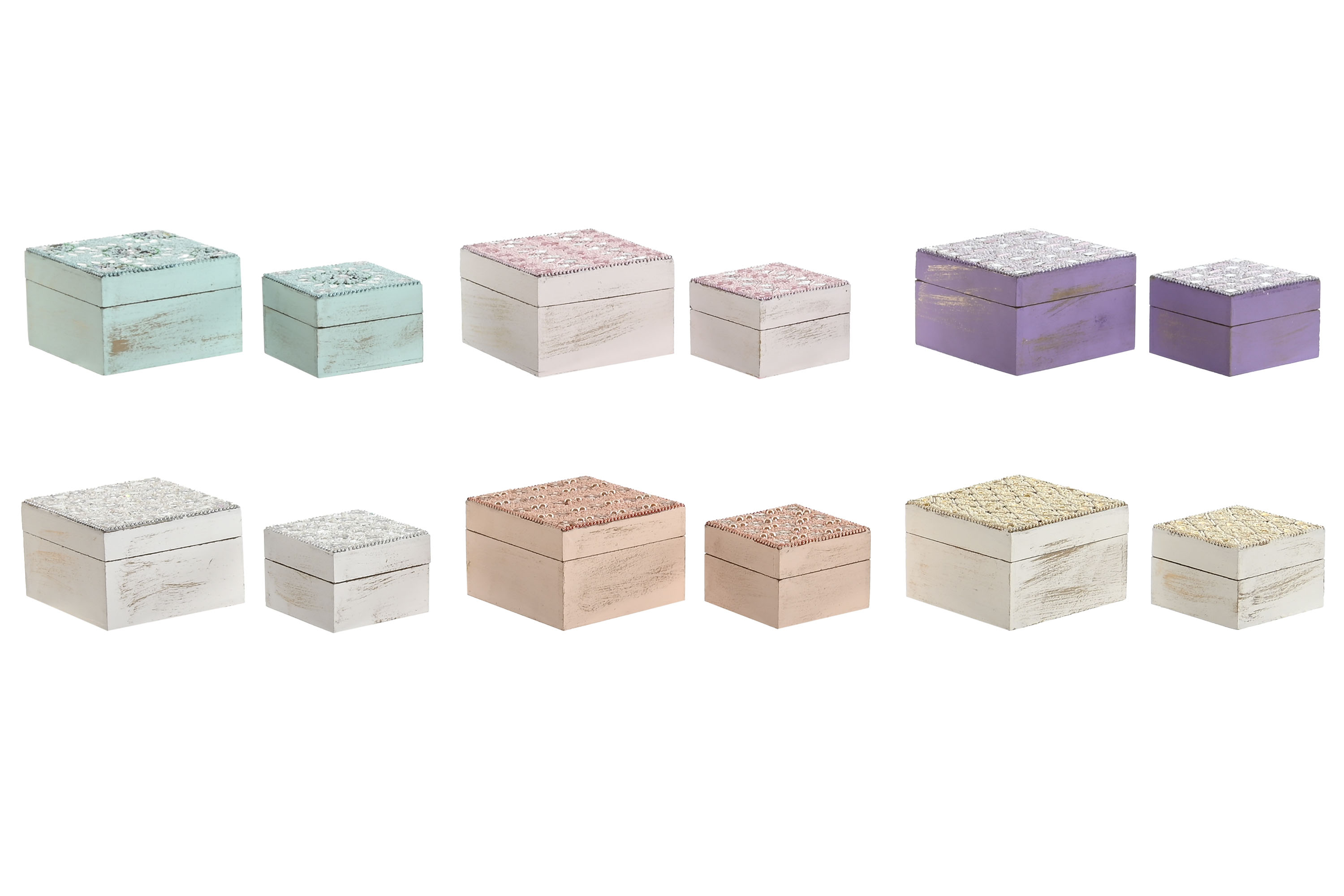 JOYERO SET 2 MANGO ACRILICO 10X10X6,6 6 SURT.