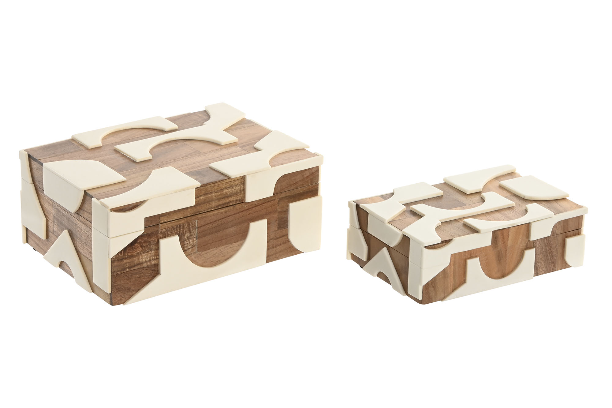 JOYERO SET 2 ACACIA RESINA 18X13X7,5 15X10X5