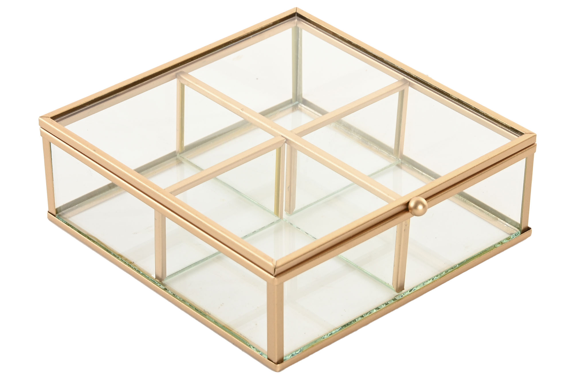 JOYERO CRISTAL METAL 15X16X5 DORADO