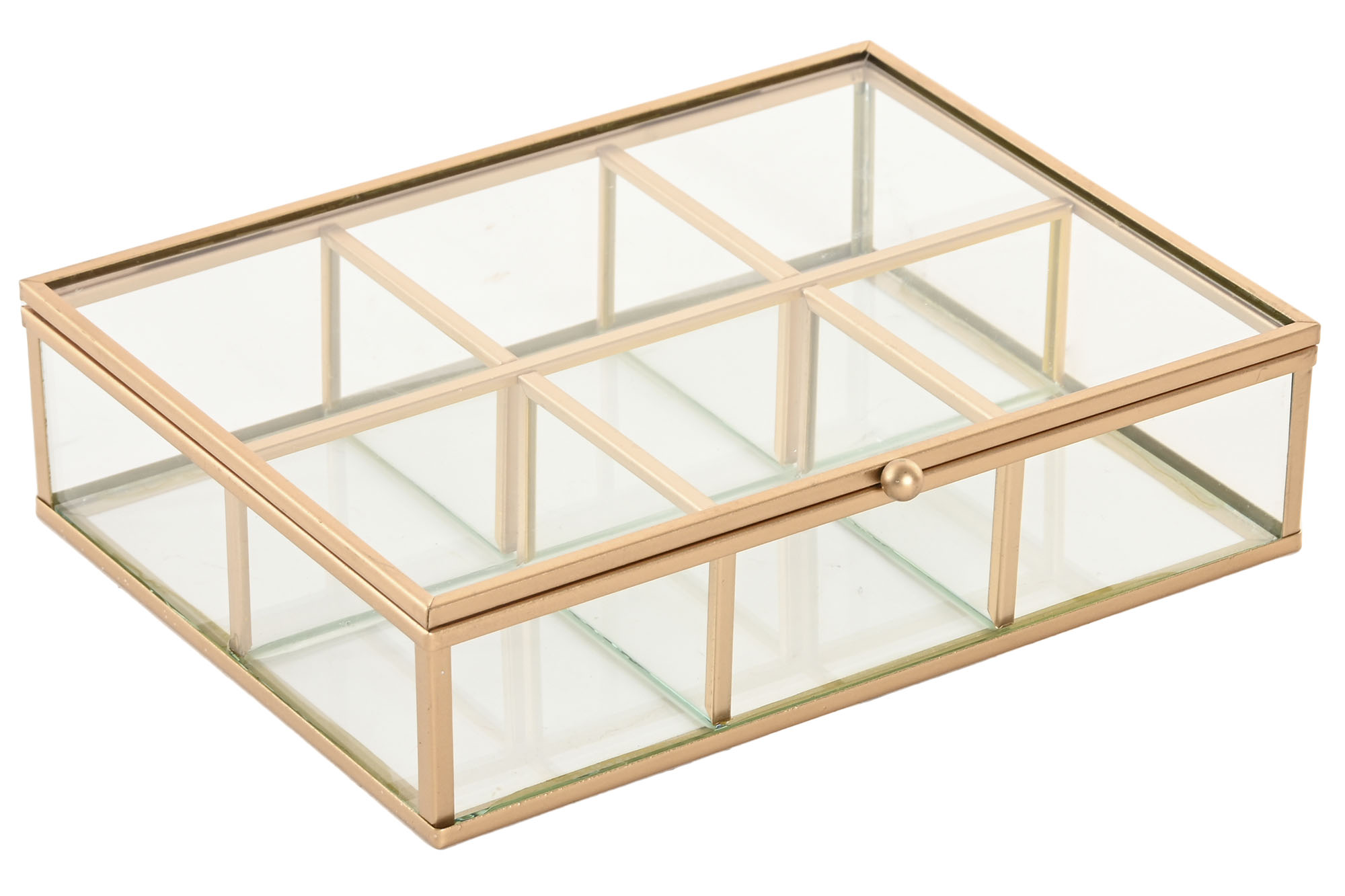 JOYERO CRISTAL METAL 20X16X5 DORADO