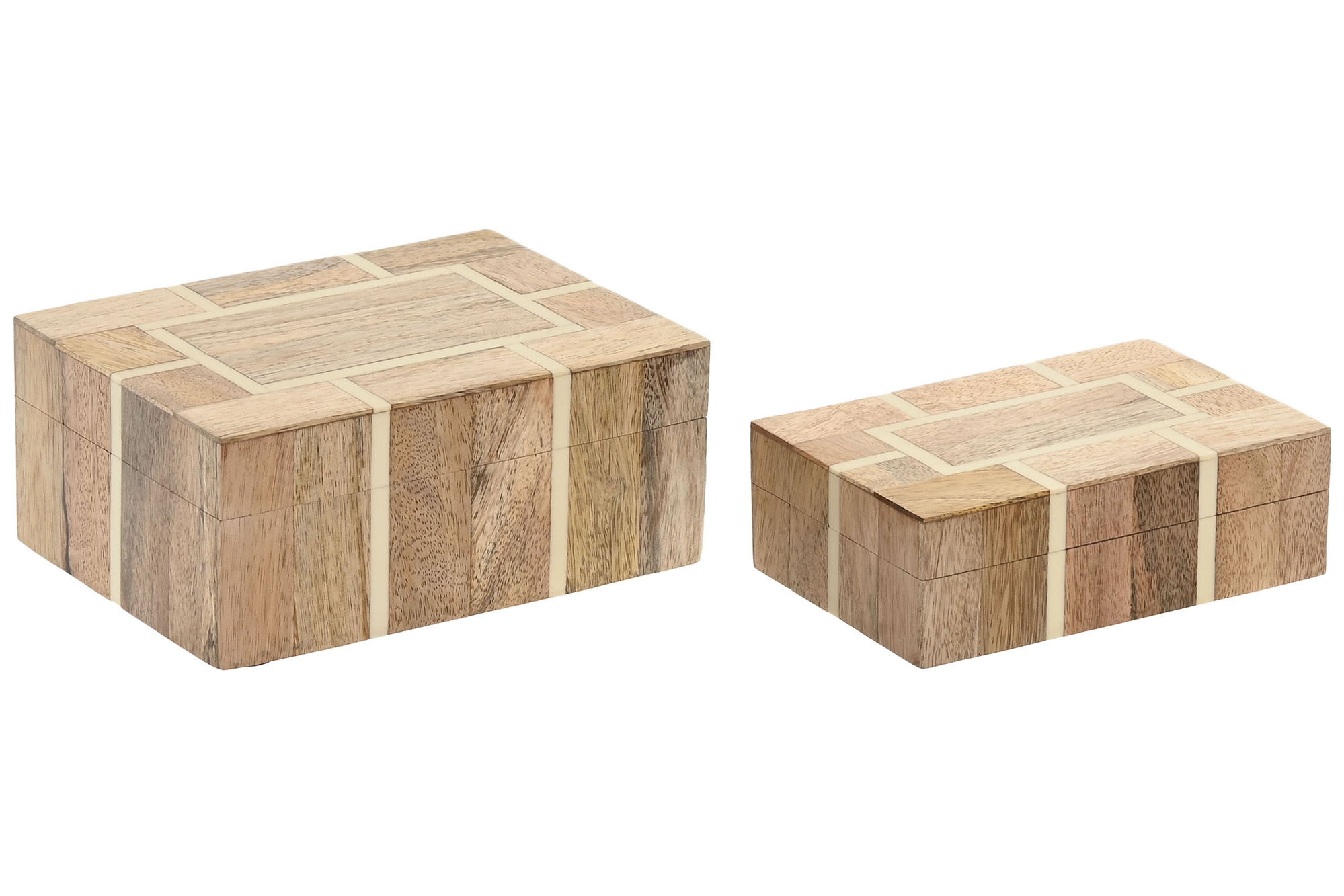 JOYERO SET 2 MANGO RESINA 18X13X7,5 NATURAL