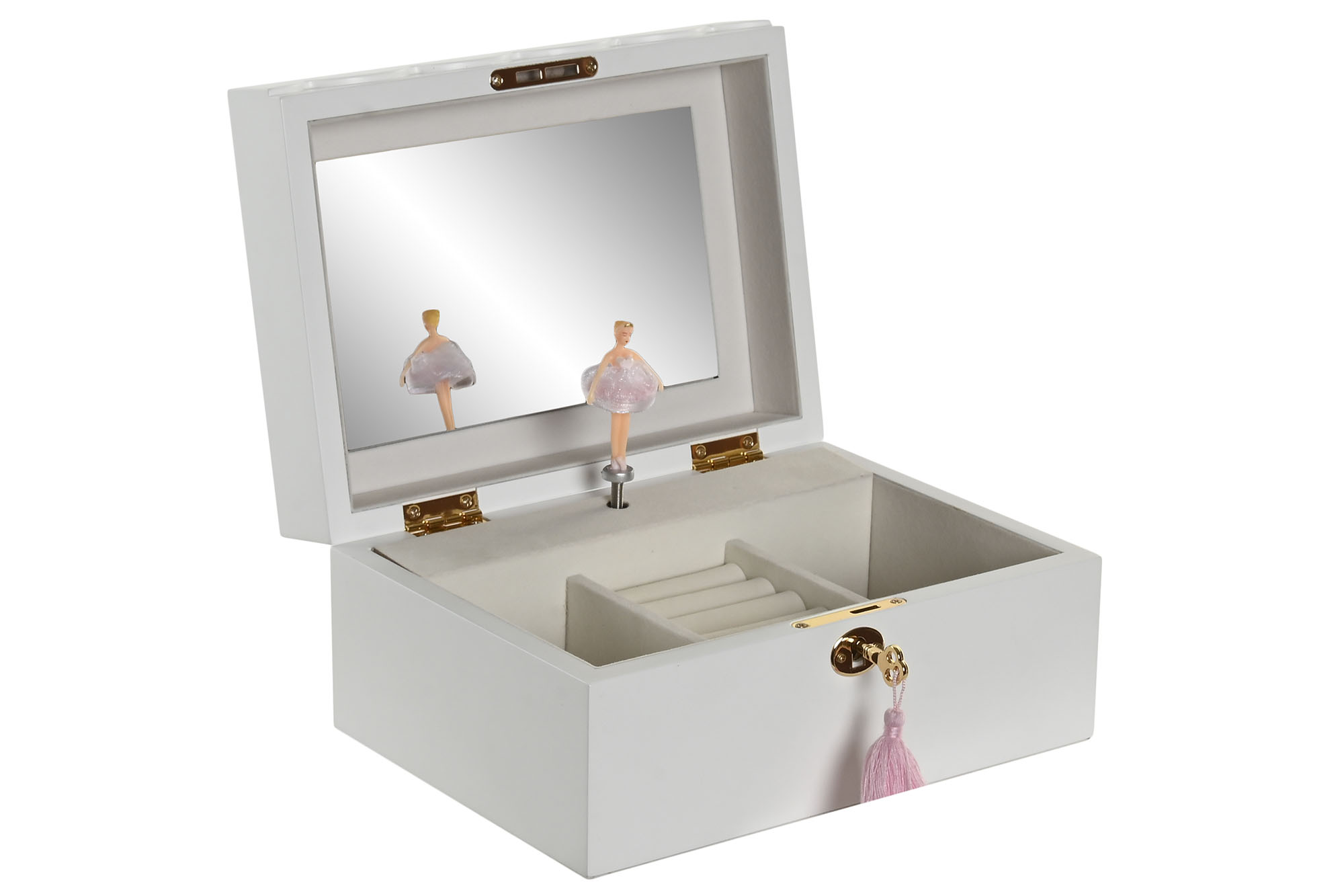 JOYERO MADERA ESPEJO 21X15,5X10 MUSICAL BLANCO