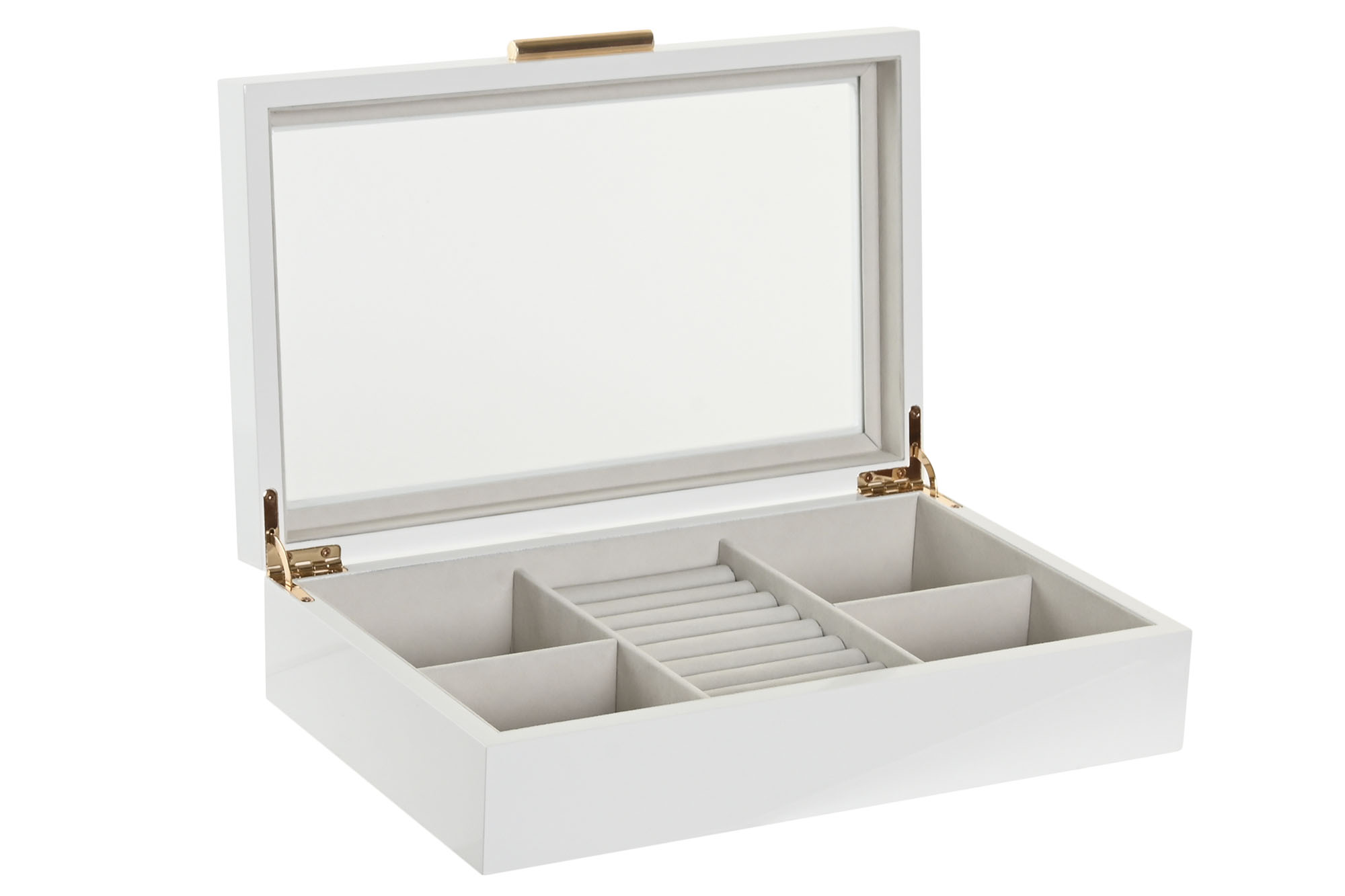 JOYERO MADERA CRISTAL 29X18,5X7 BLANCO