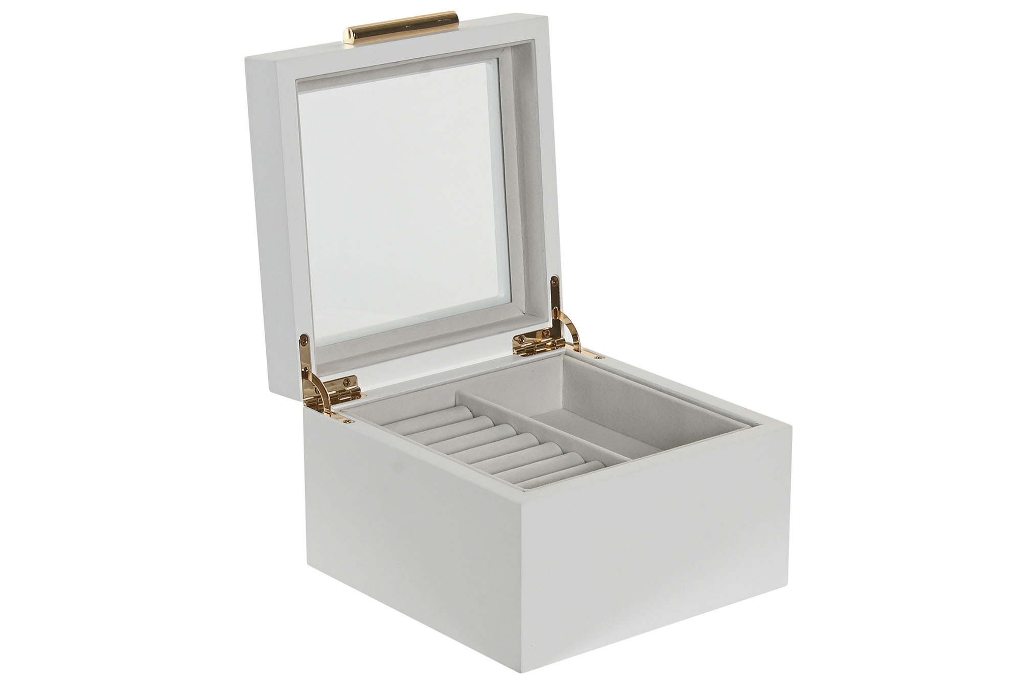 JOYERO MADERA CRISTAL 15X16X10 BLANCO