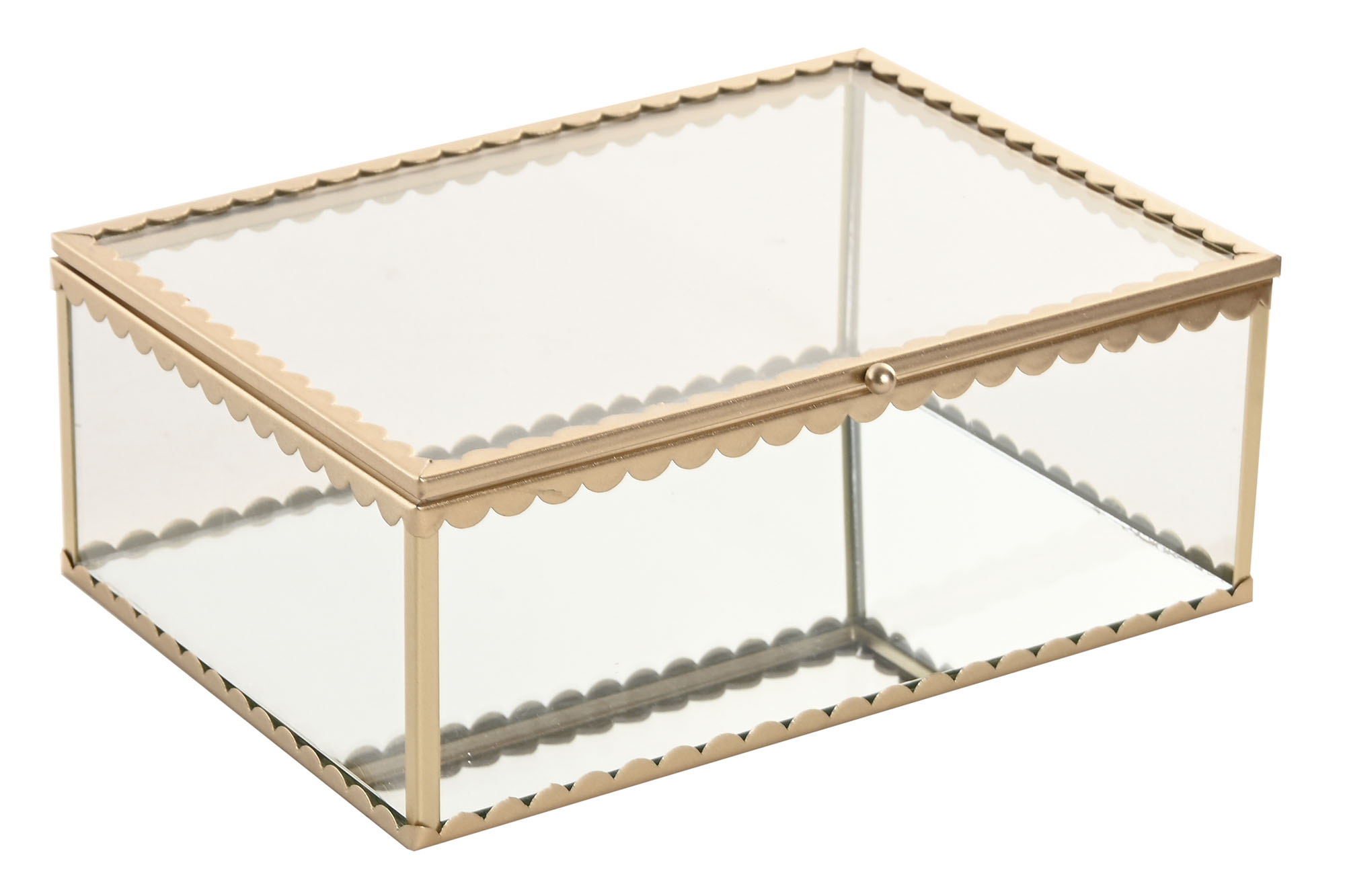 JOYERO CRISTAL METAL 20X16X8 DORADO