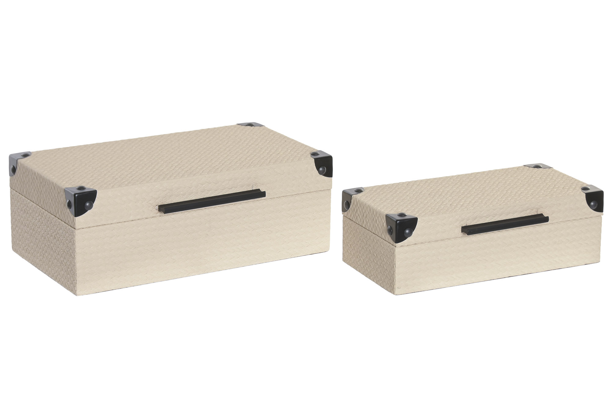 CAJA SET 2 MADERA 34X20X12 BEIGE