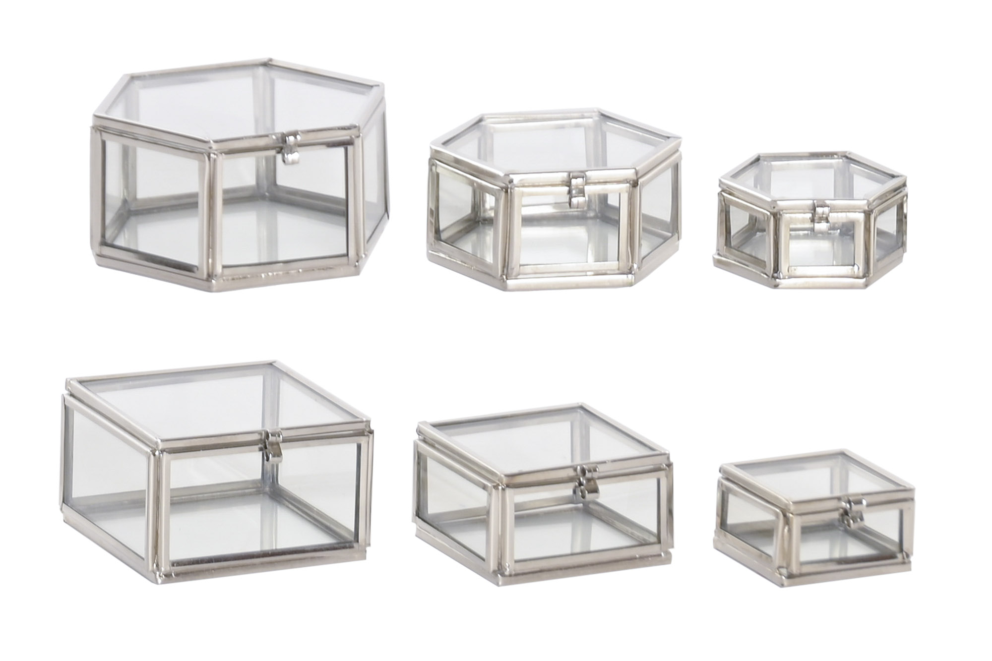 JOYERO SET 3 LATON CRISTAL 7X7X4 2 SURT.