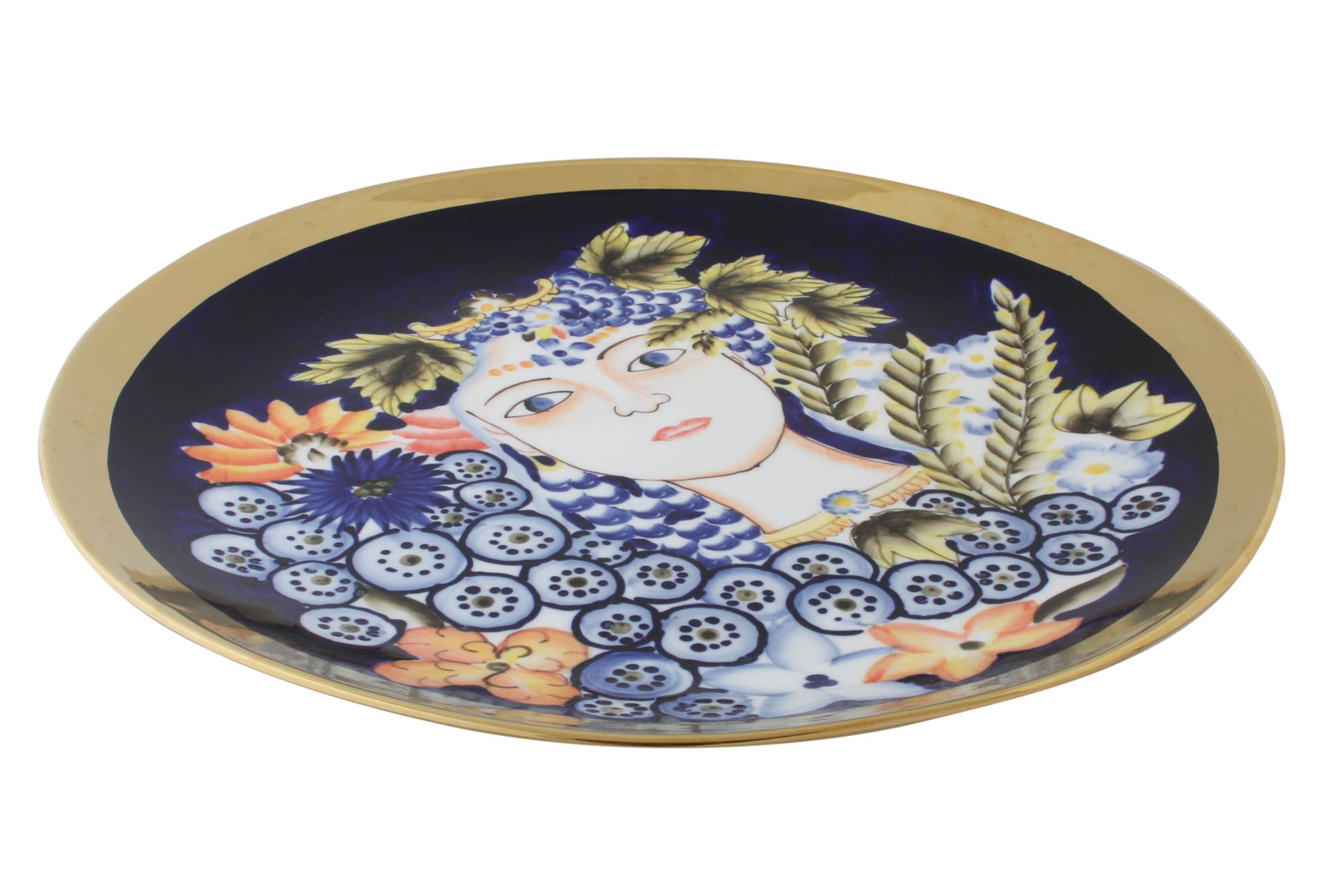 CENTRO MESA PORCELANA 42X42X4 CARA MULTICOLOR