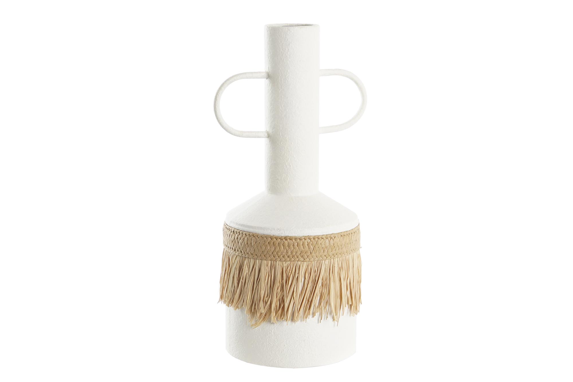 JARRON METAL FIBRA 20X16X40 BLANCO