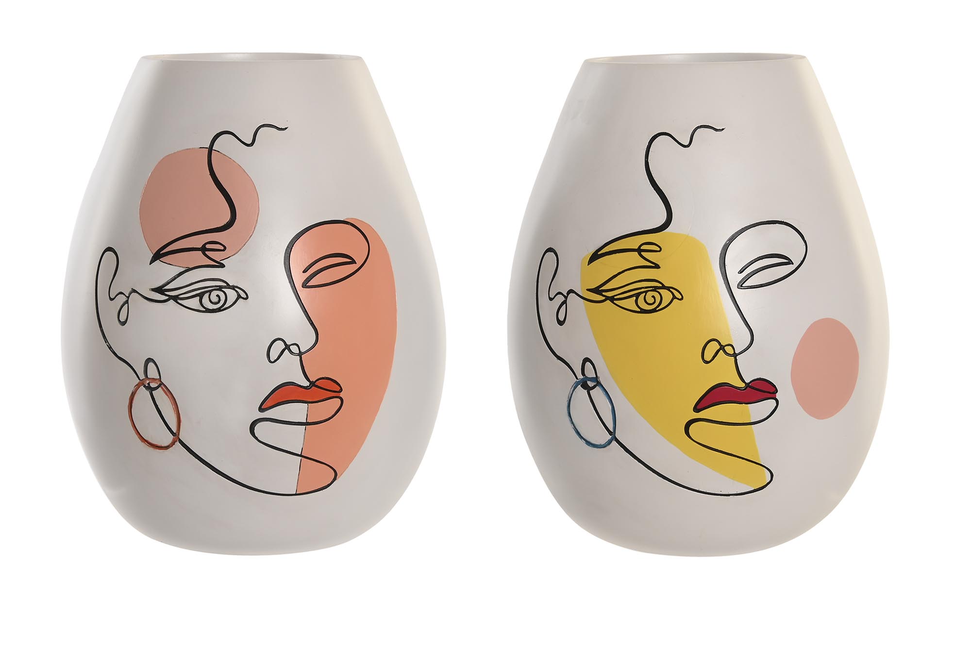 JARRON RESINA 22,5X22,5X29 CARA ABSTRACTO 2 SURT.