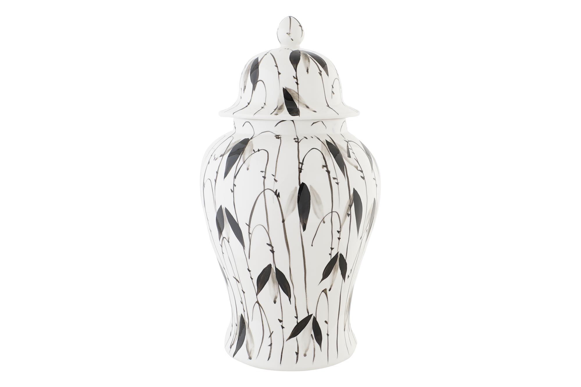 TIBOR PORCELANA 22X22X42 HOJAS BLANCO