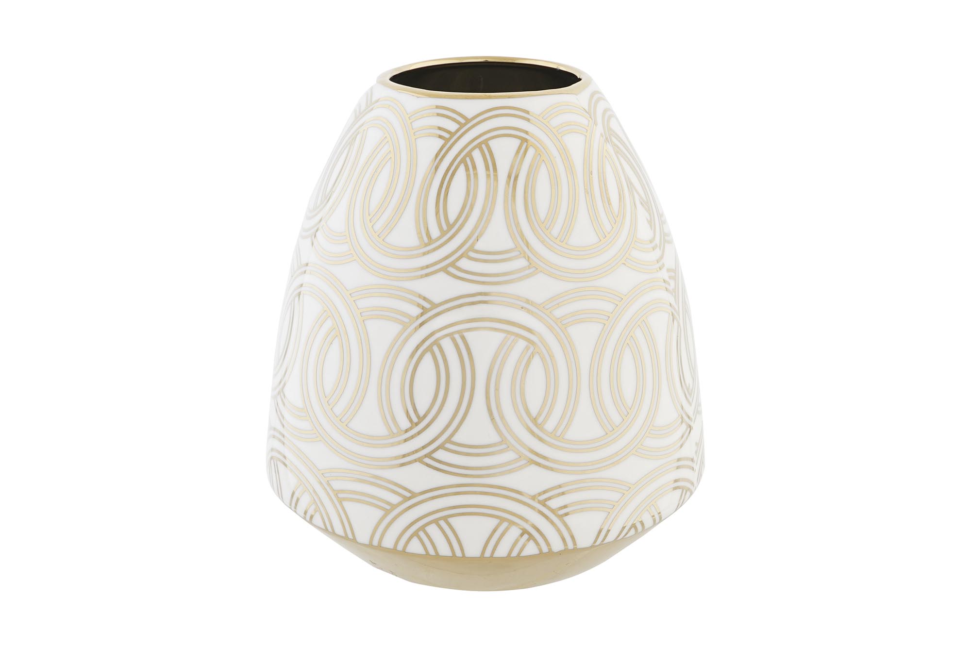 JARRON PORCELANA 16X16X18 CROMADO BLANCO