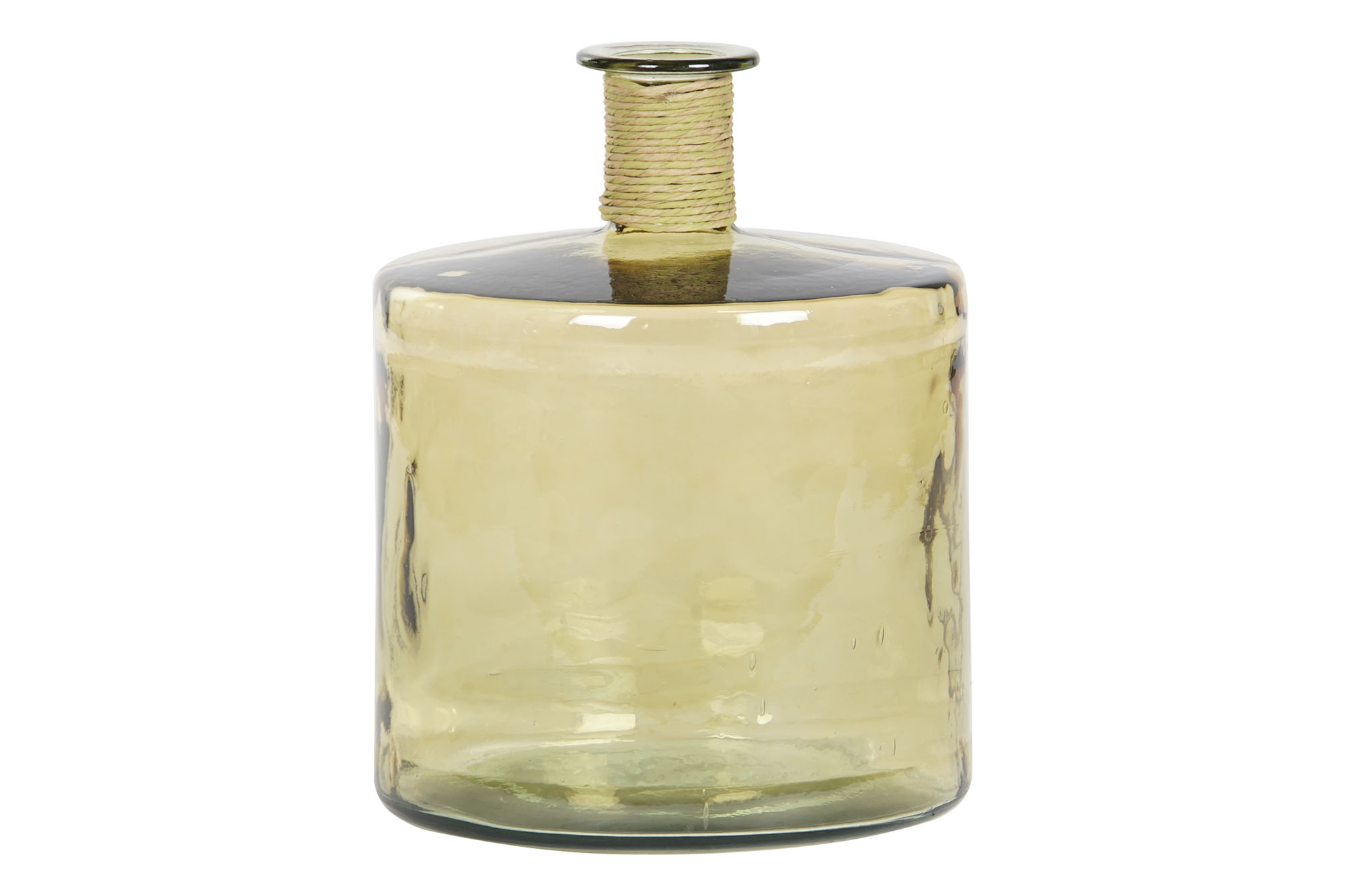 JARRON CRISTAL RECICLADO ENEA 35X35X45 30 L, AMBAR