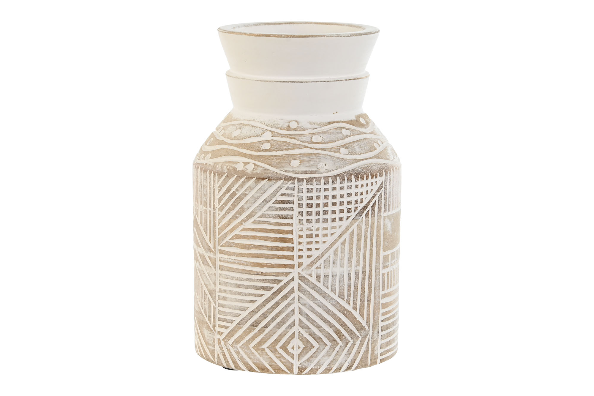 JARRON MANGO 15X15X38 NATURAL BLANCO