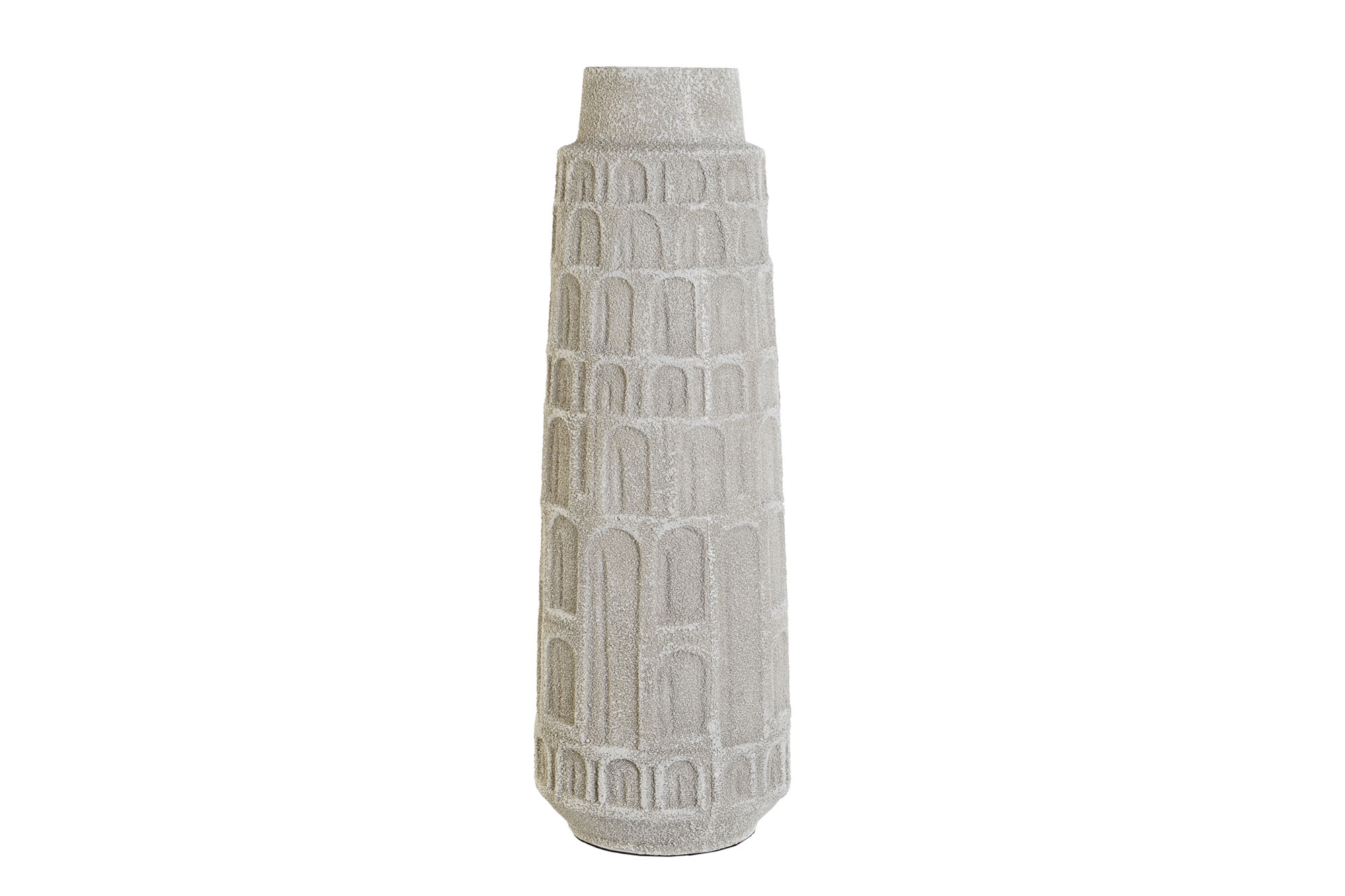 JARRON RESINA 18X18X52 RUGOSO BLANCO