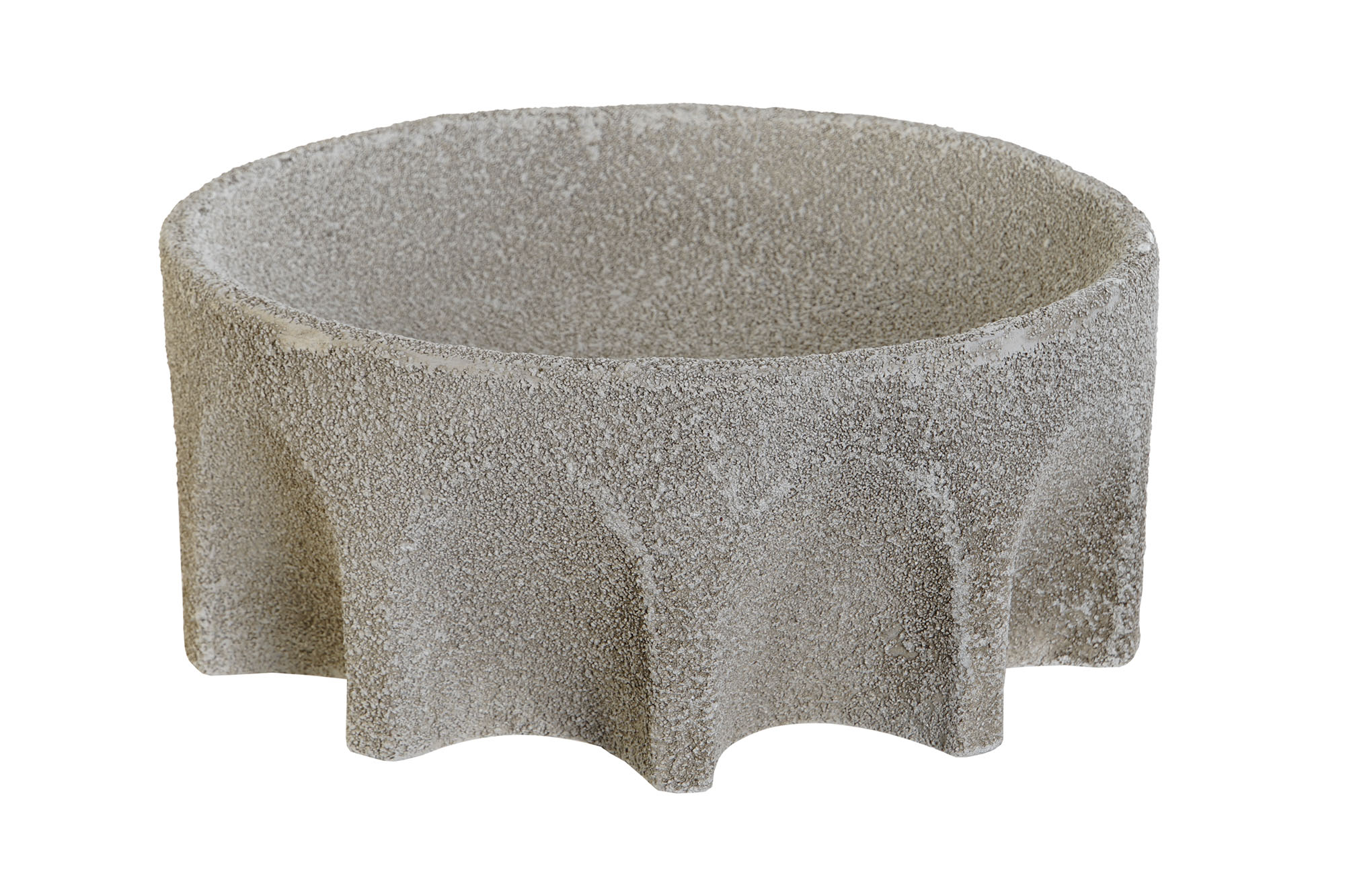 CENTRO MESA RESINA 26X26X11 RUGOSO BLANCO