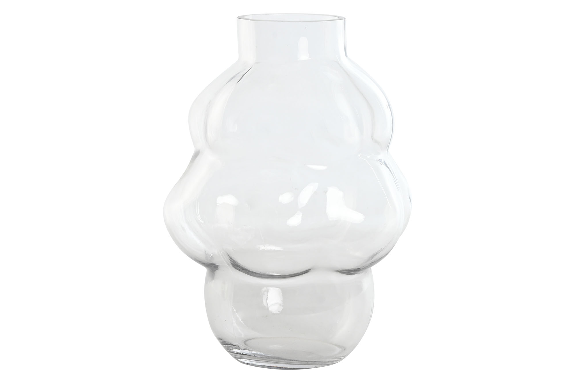 JARRON CRISTAL 24X22X32 BUBBLE TRANSPARENTE
