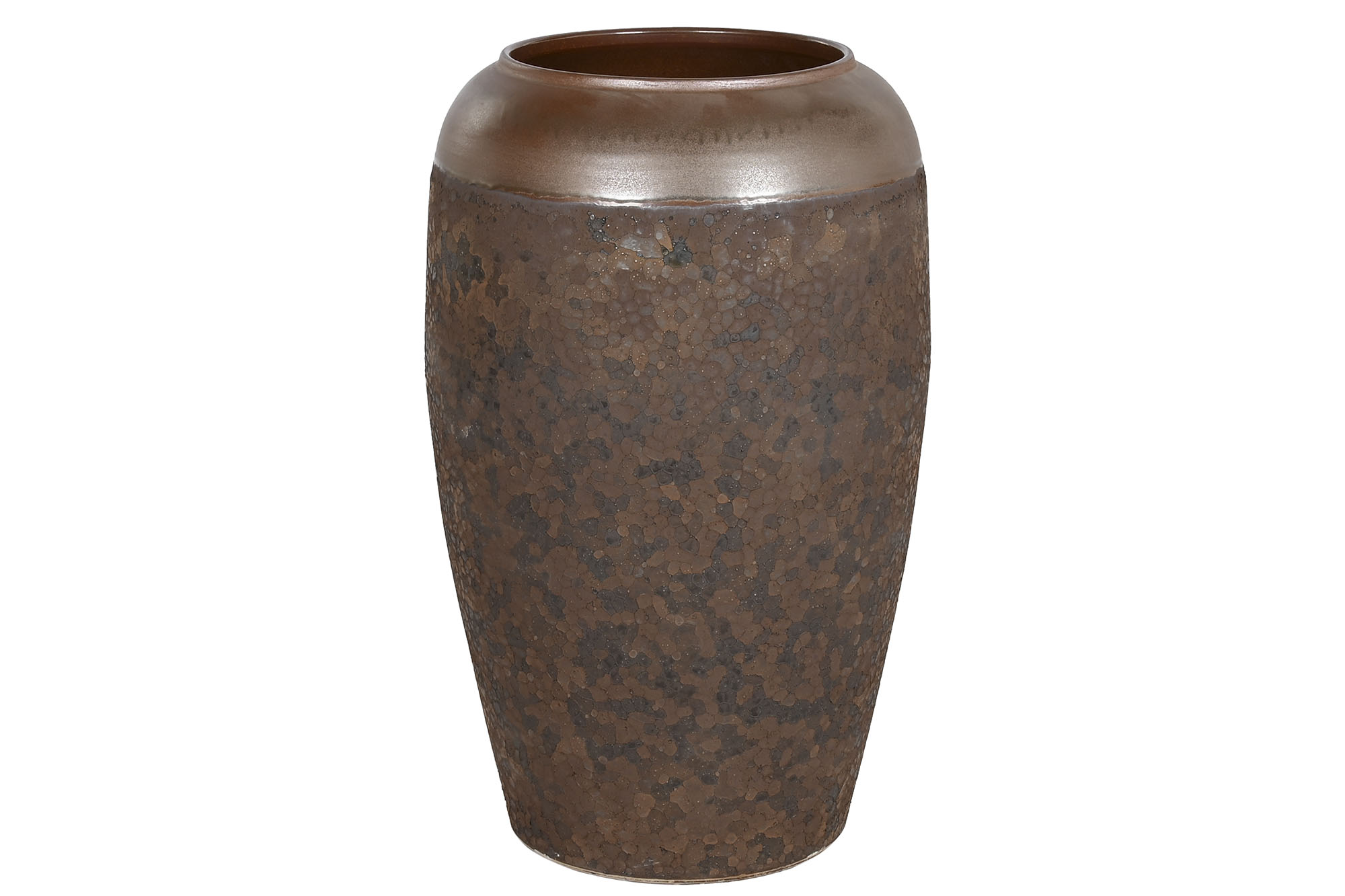 ANFORA CERAMICA 38X38X60 SIMIL OXIDO MARRON