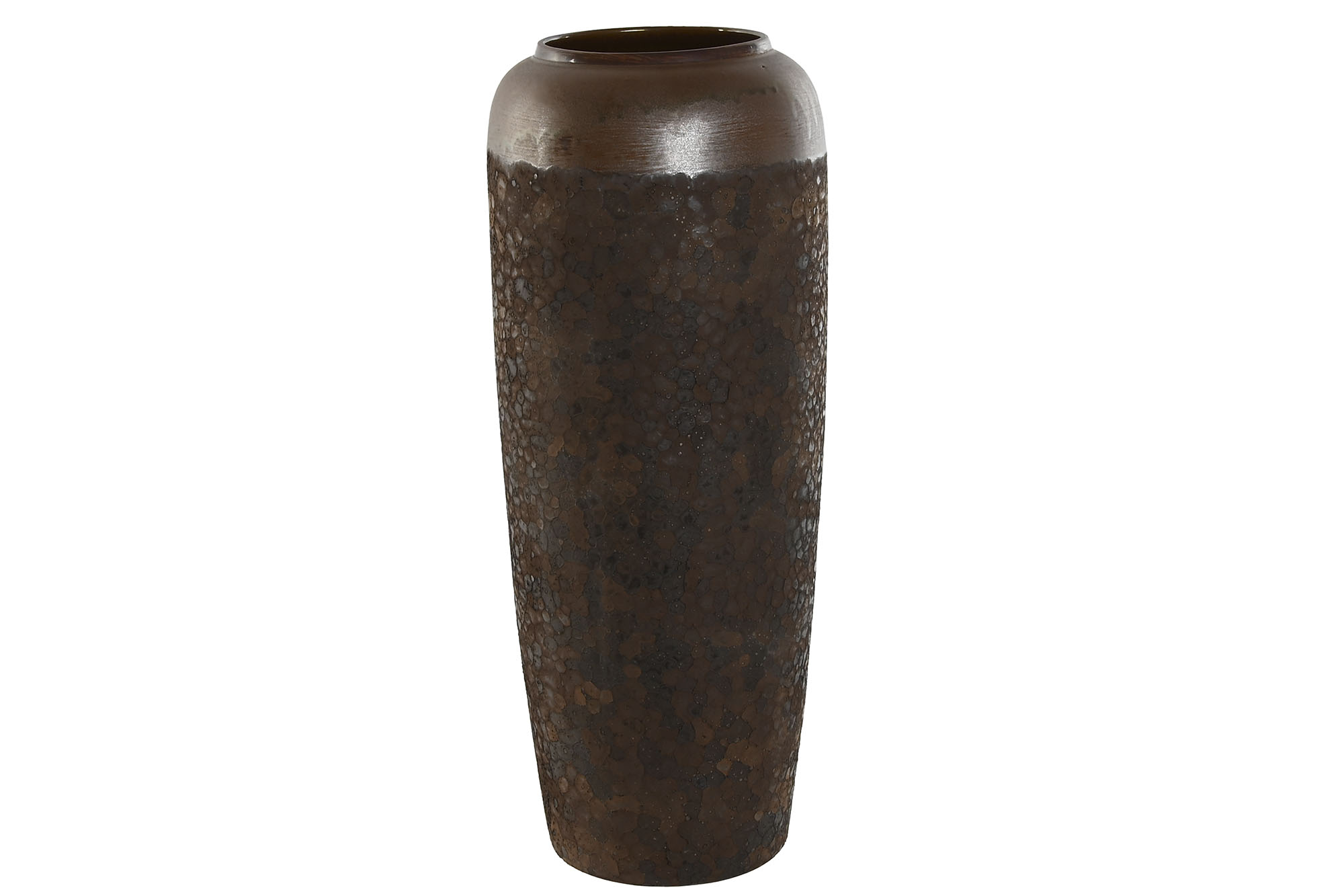 JARRON CERAMICA 20X20X51 SIMIL OXIDO MARRON OSCURO