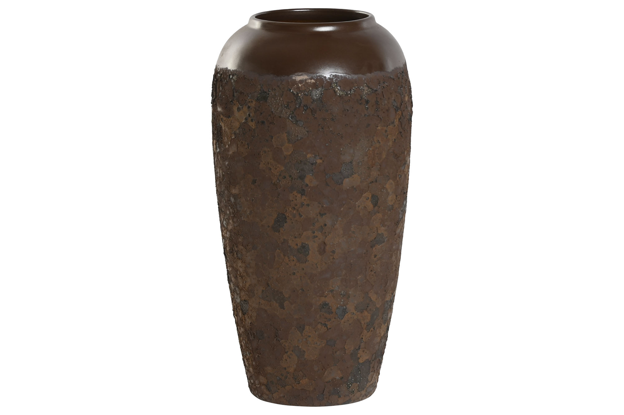 JARRON CERAMICA 16X16X31 SIMIL OXIDO MARRON
