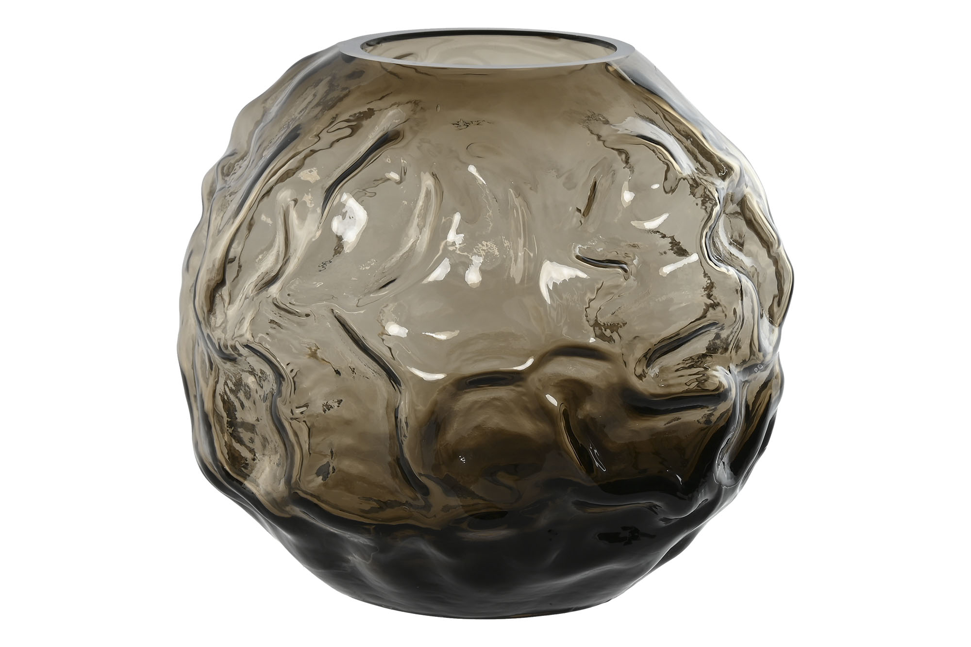 JARRON CRISTAL 21,5X21,5X19 MARRON OSCURO