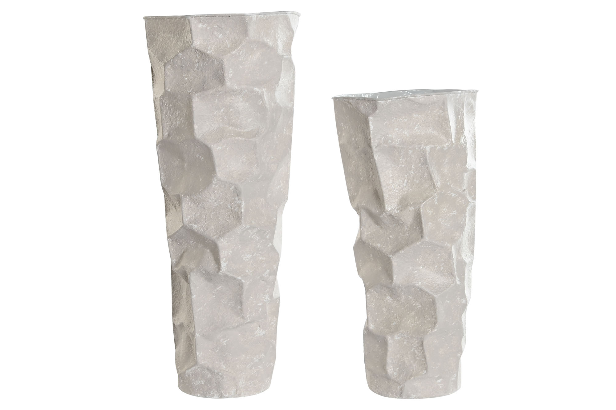 JARRON SET 2 METAL 19X19X48 BEIGE