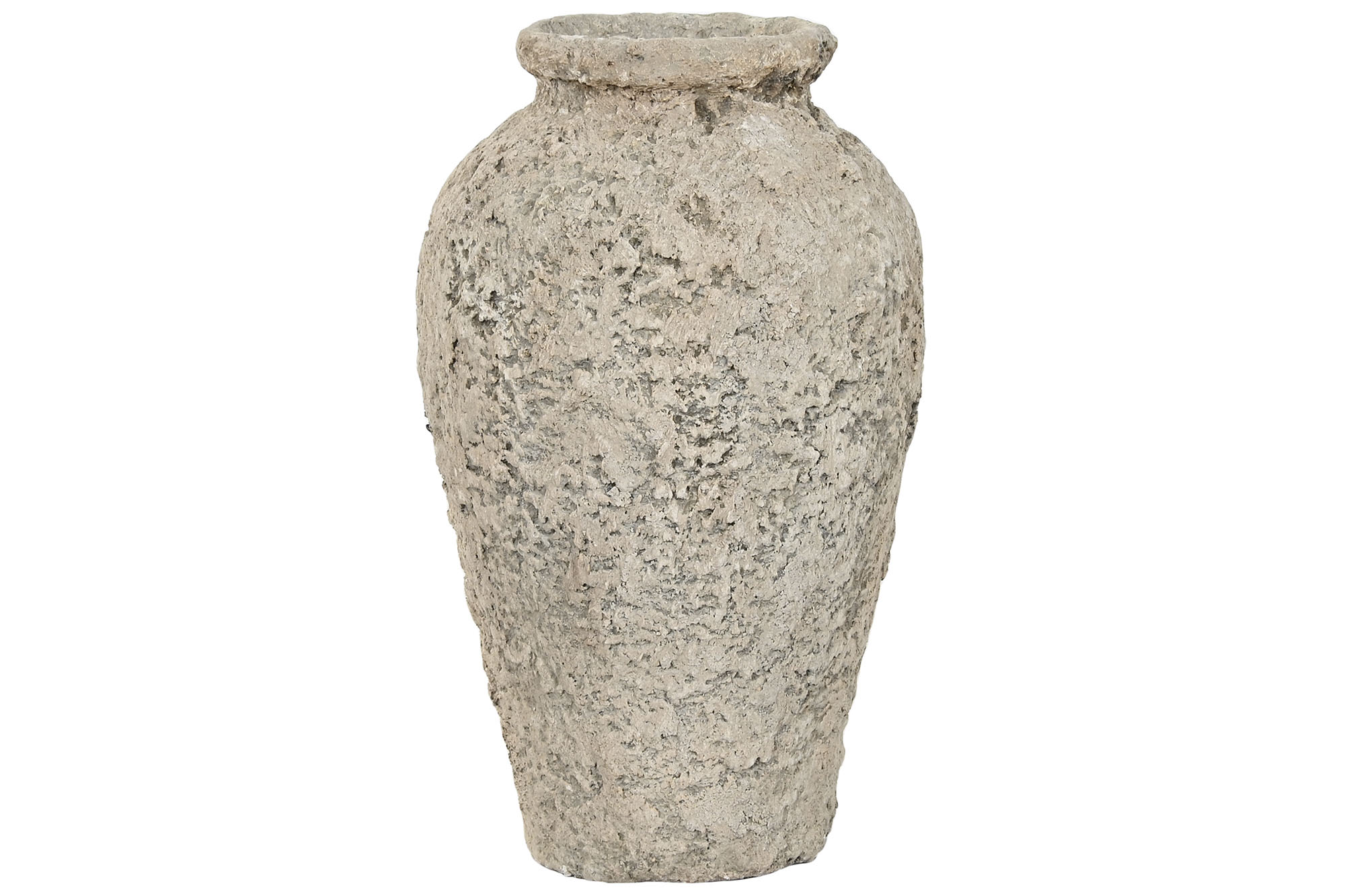 JARRON TERRACOTA 25X25X50 M HECHO A MANO GRIS