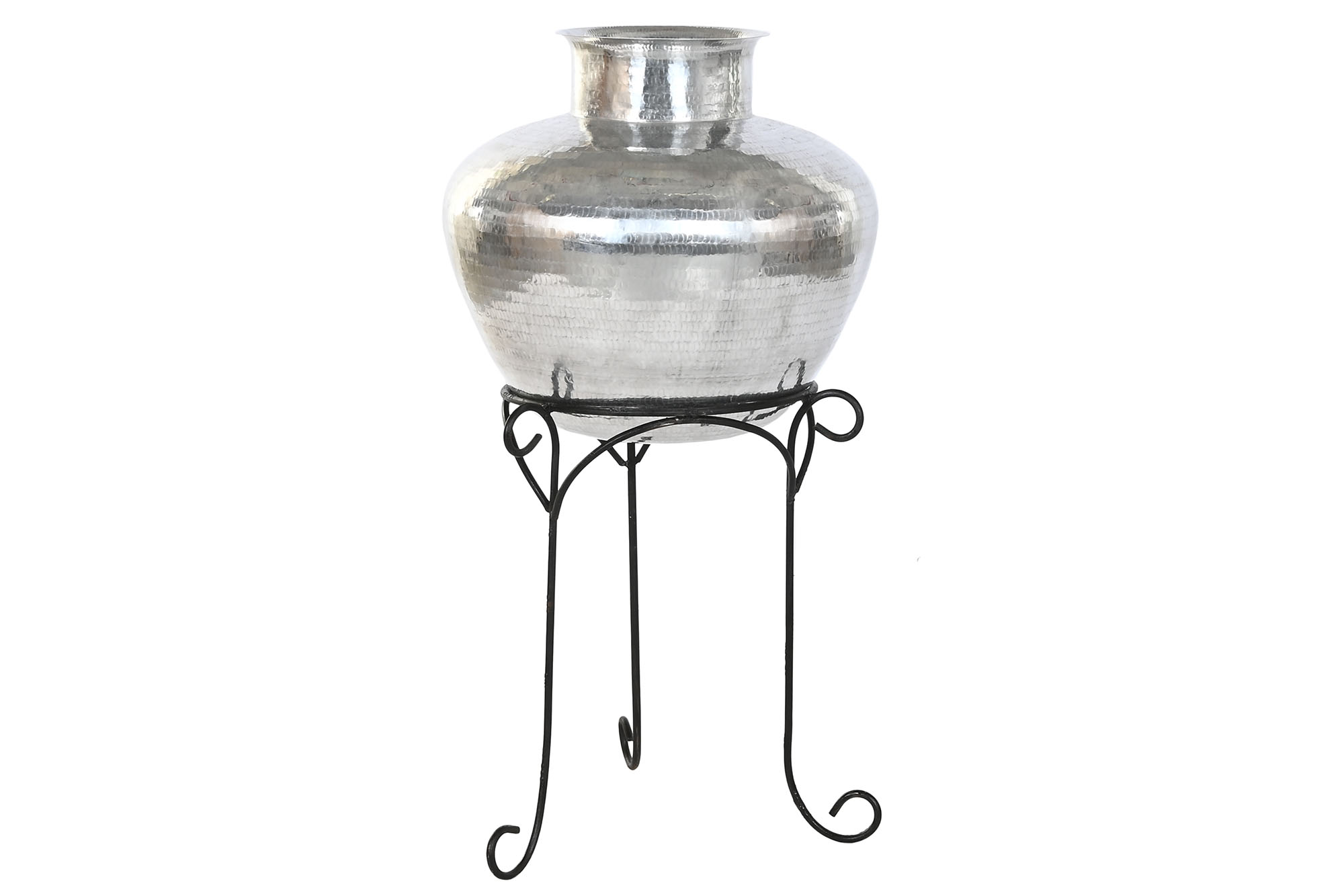 JARRON ALUMINIO 45X45X60 L SOPORTE HIERRO PLATEADO