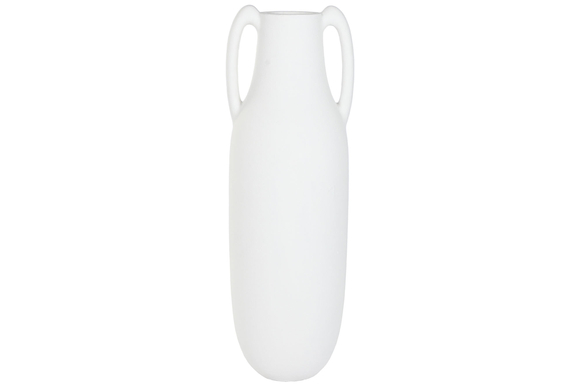 ANFORA FIBRA VIDRIO 39X39X120 ASAS RUGOSO BLANCO