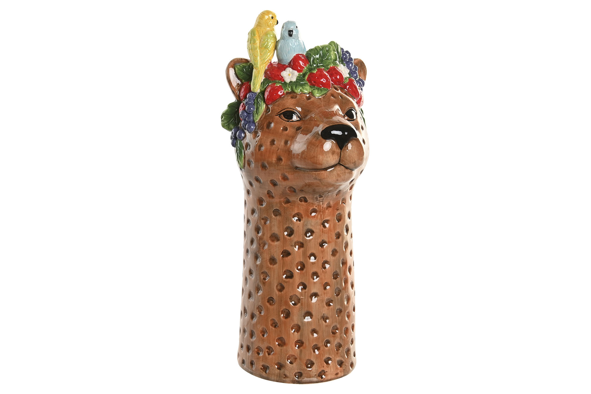 JARRON CERAMICA 16X16X38 ANIMAL MARRON