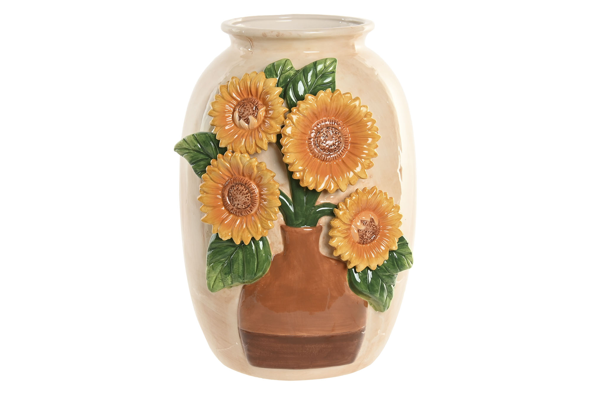 JARRON CERAMICA 26X26X34 GIRASOL AMARILLO