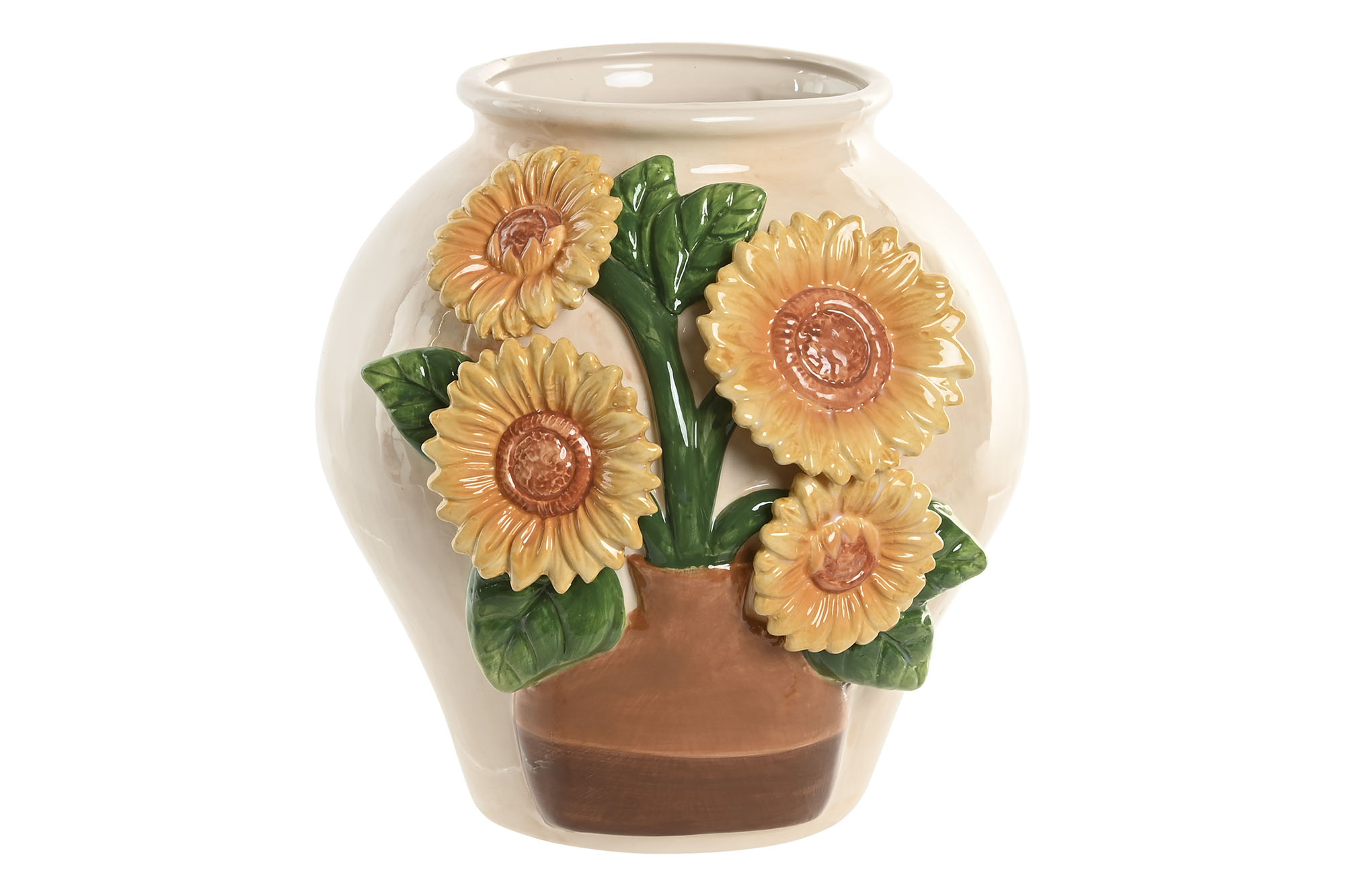 JARRON CERAMICA 26X26X24 GIRASOL AMARILLO