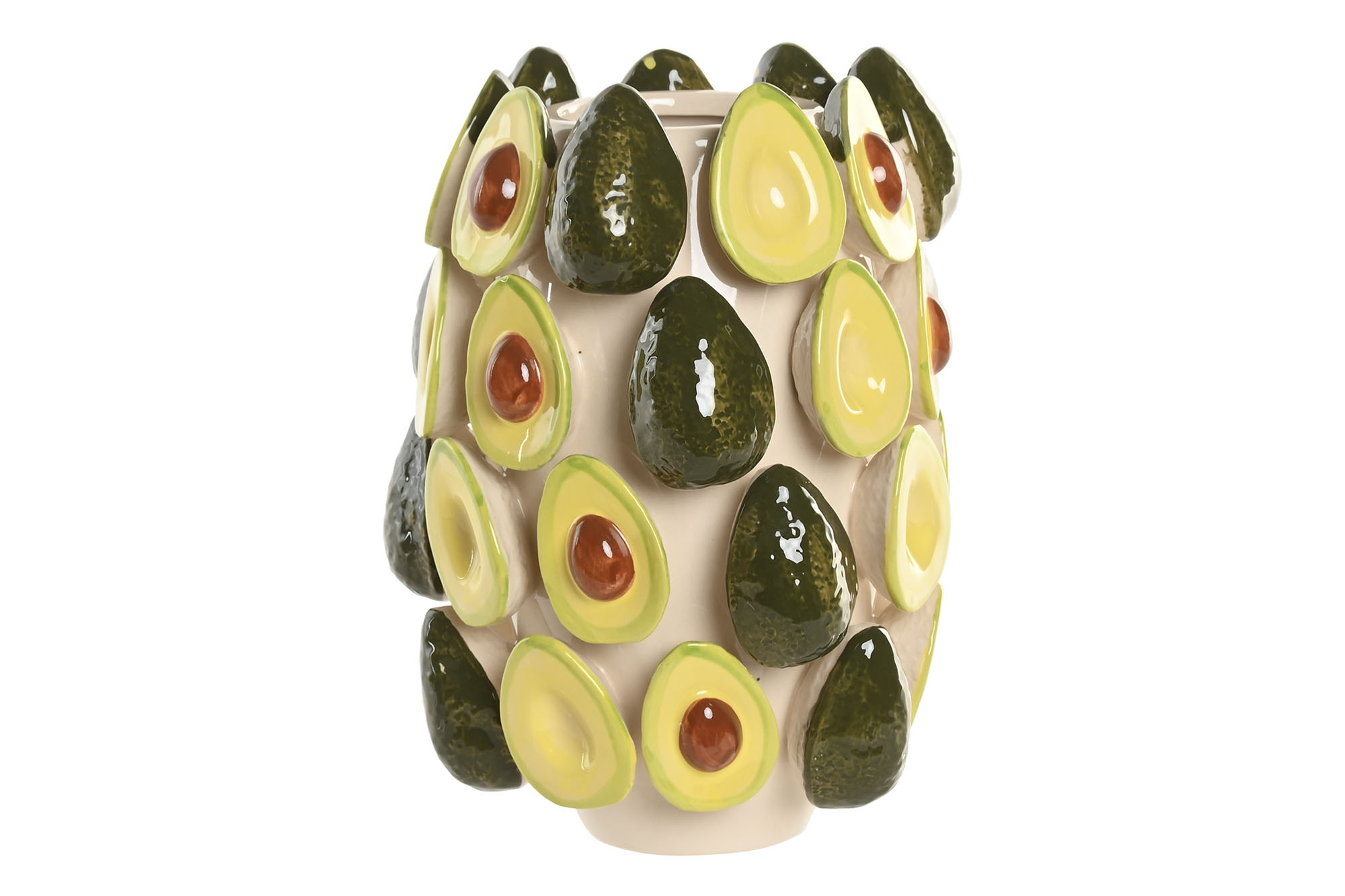 JARRON GRES 20X20X26 AGUACATES VERDE