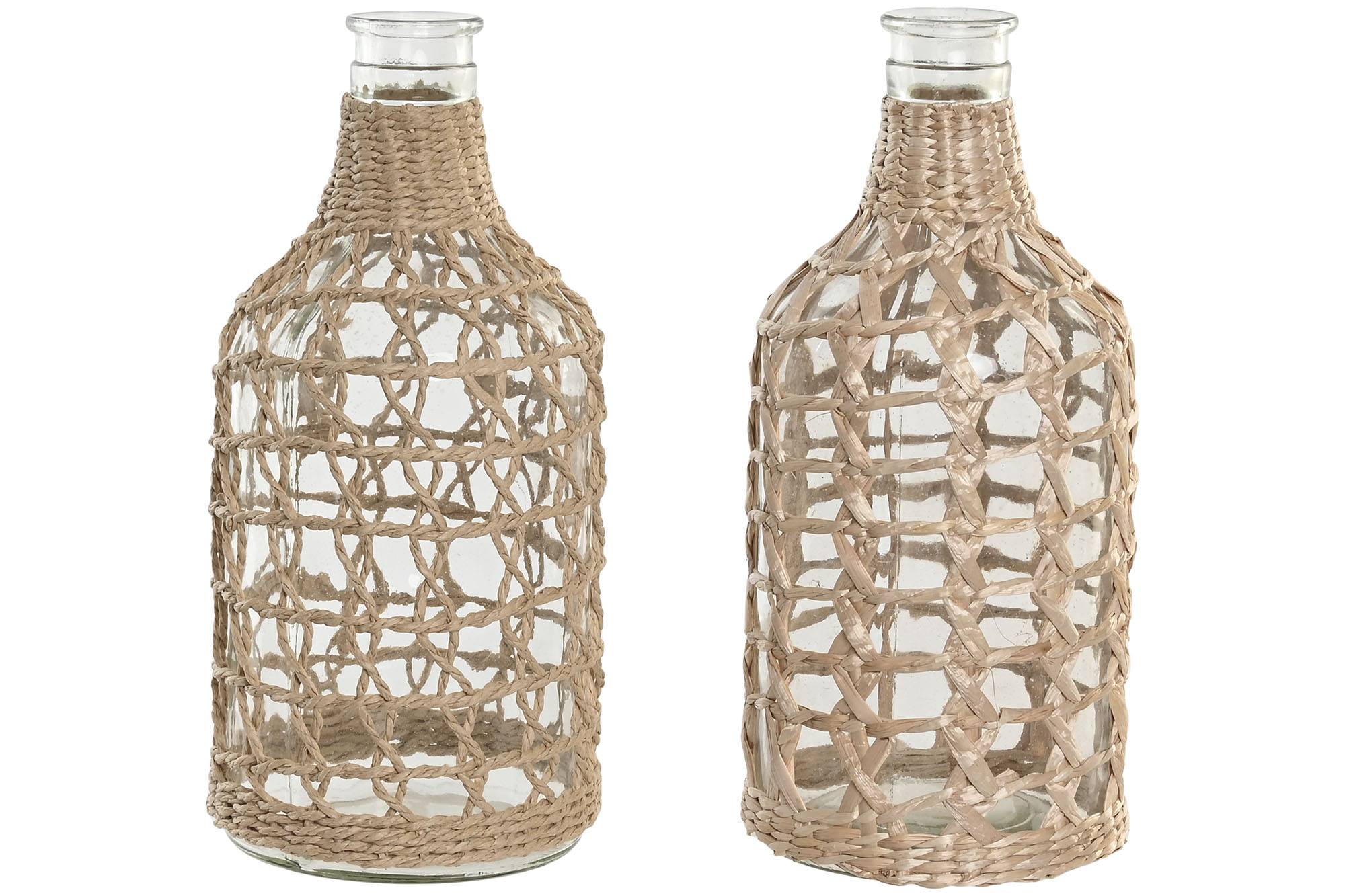 JARRON CRISTAL MIMBRE 15X15X33 BOTELLA 2 SURT.