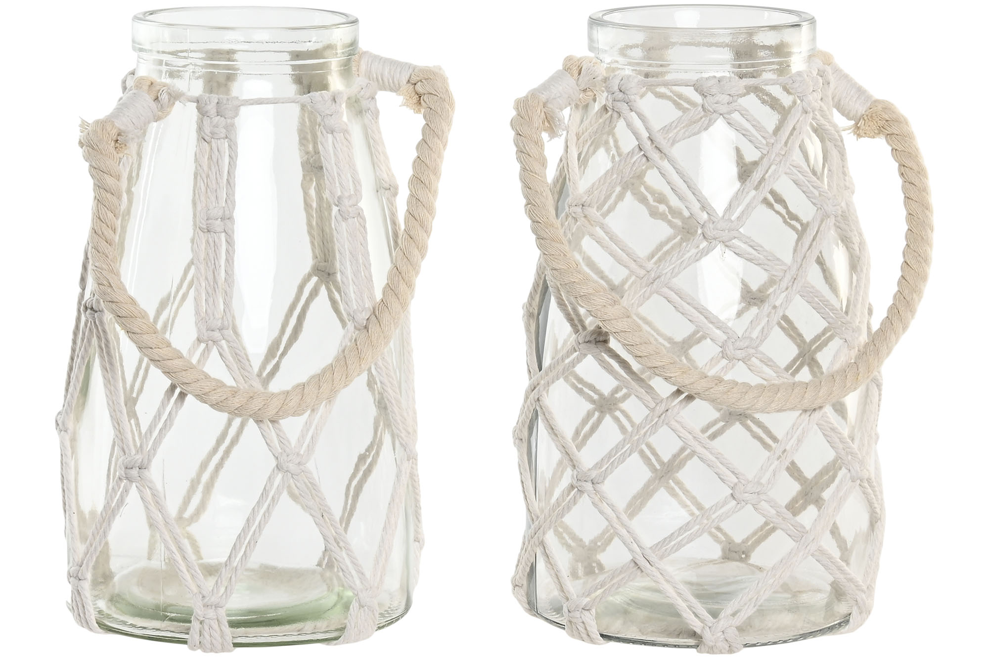 JARRON CRISTAL ALGODON 17X17X26 TRENZADO 2 SURT.