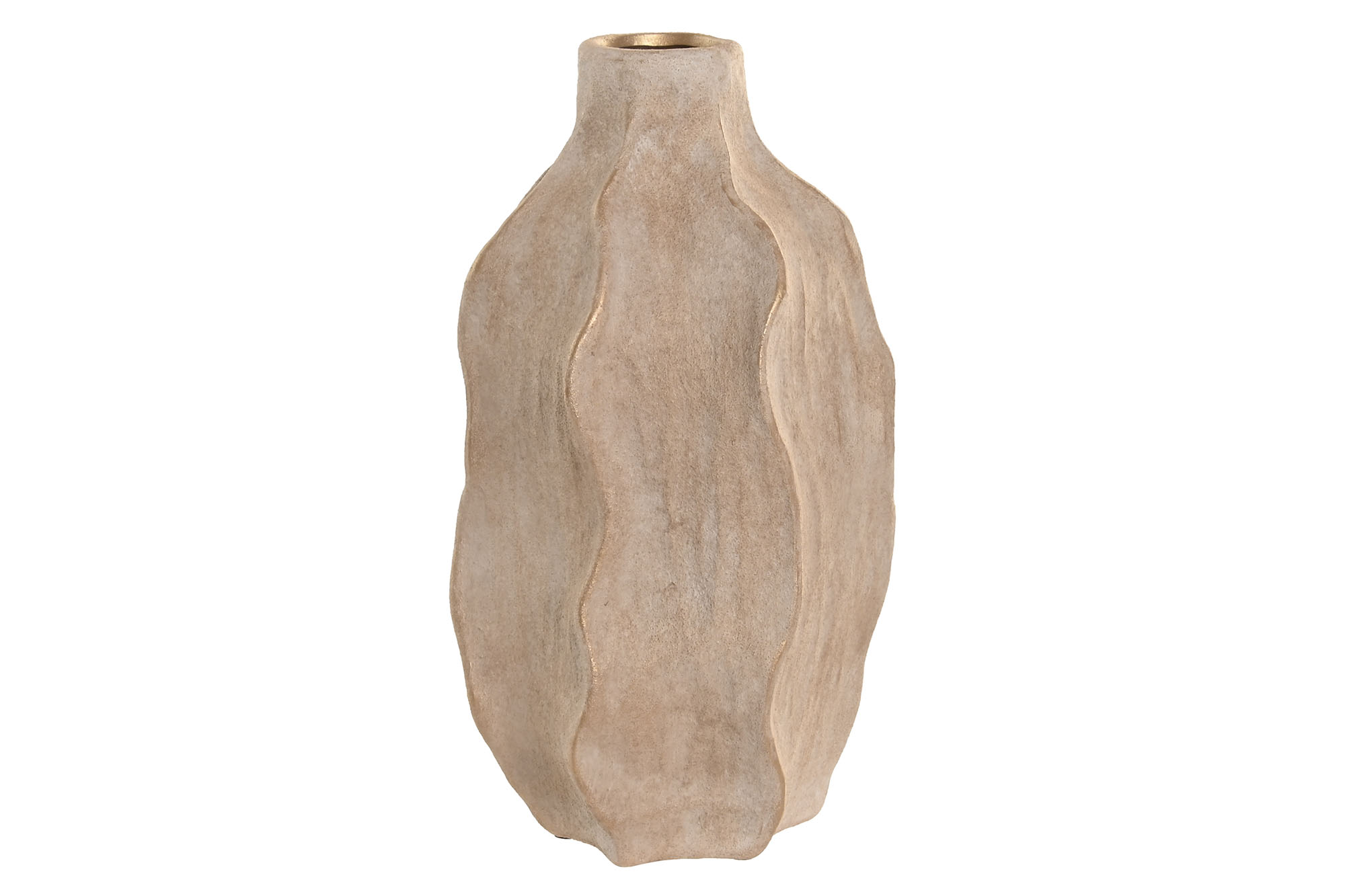 JARRON GRES 16X16X30 ONDAS DESGASTADO BEIGE