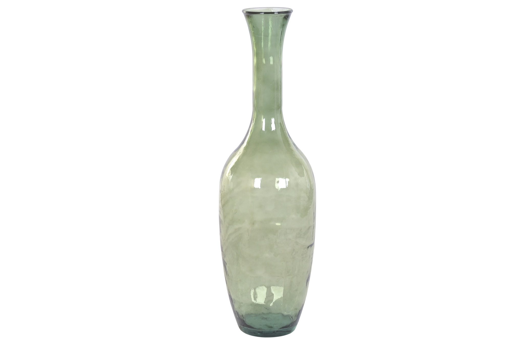 JARRON CRISTAL RECICLADO 30X30X100 ARTESANAL VERDE