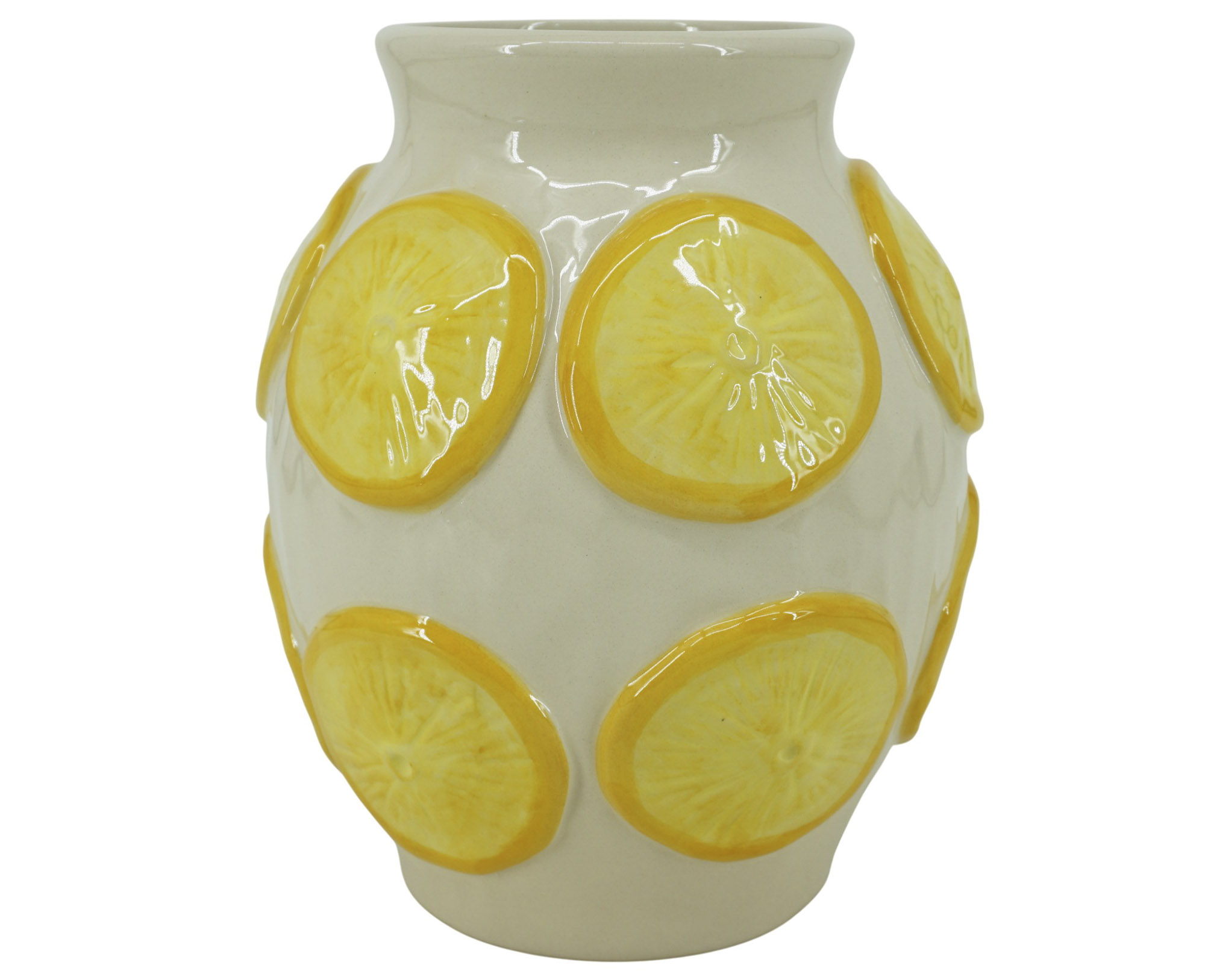 JARRON GRES 18X18X23 LIMONES RELIEVE AMARILLO