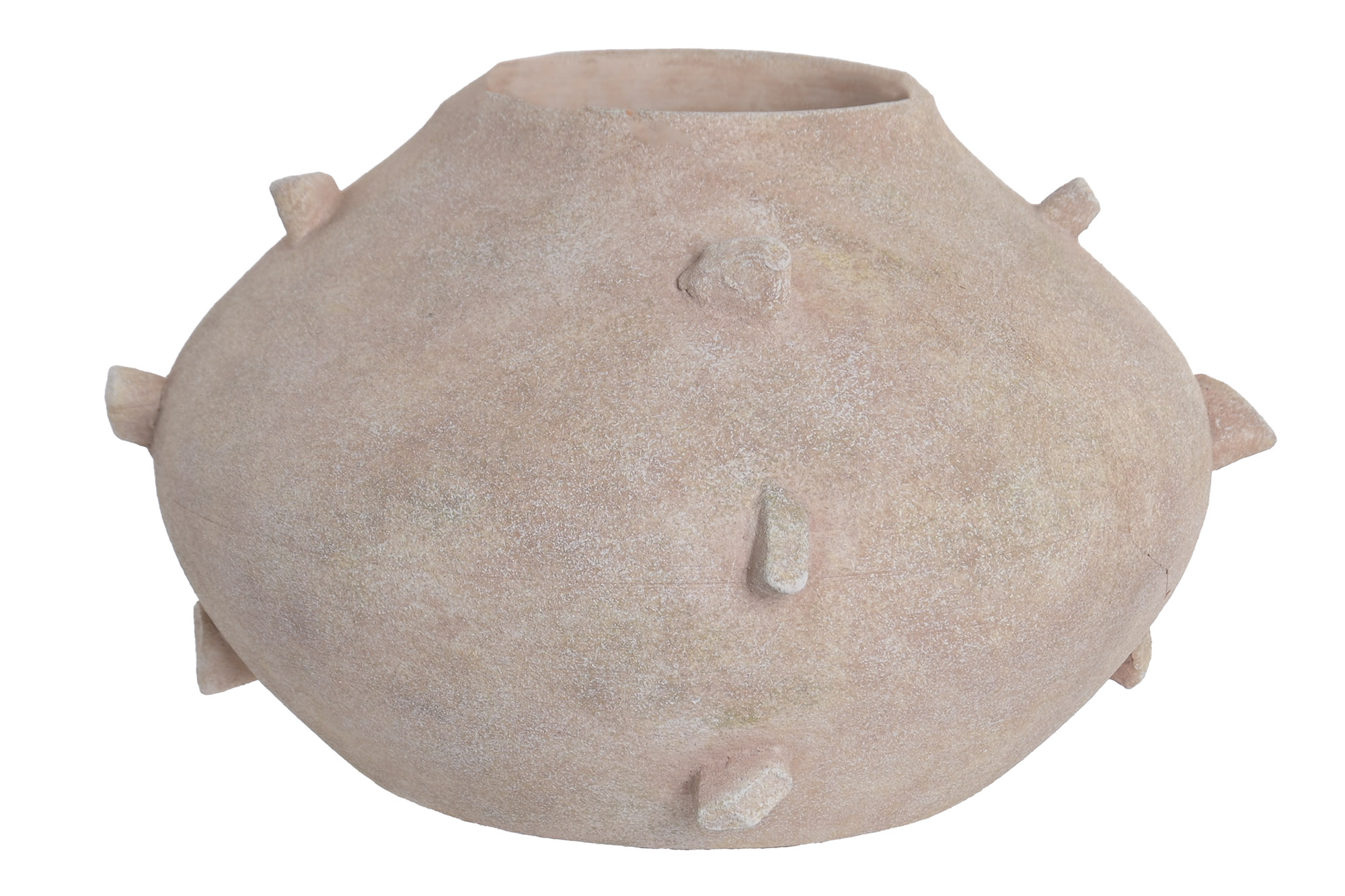 JARRON TERRACOTA 27X27X18 PINCHOS ARTESANAL BEIGE