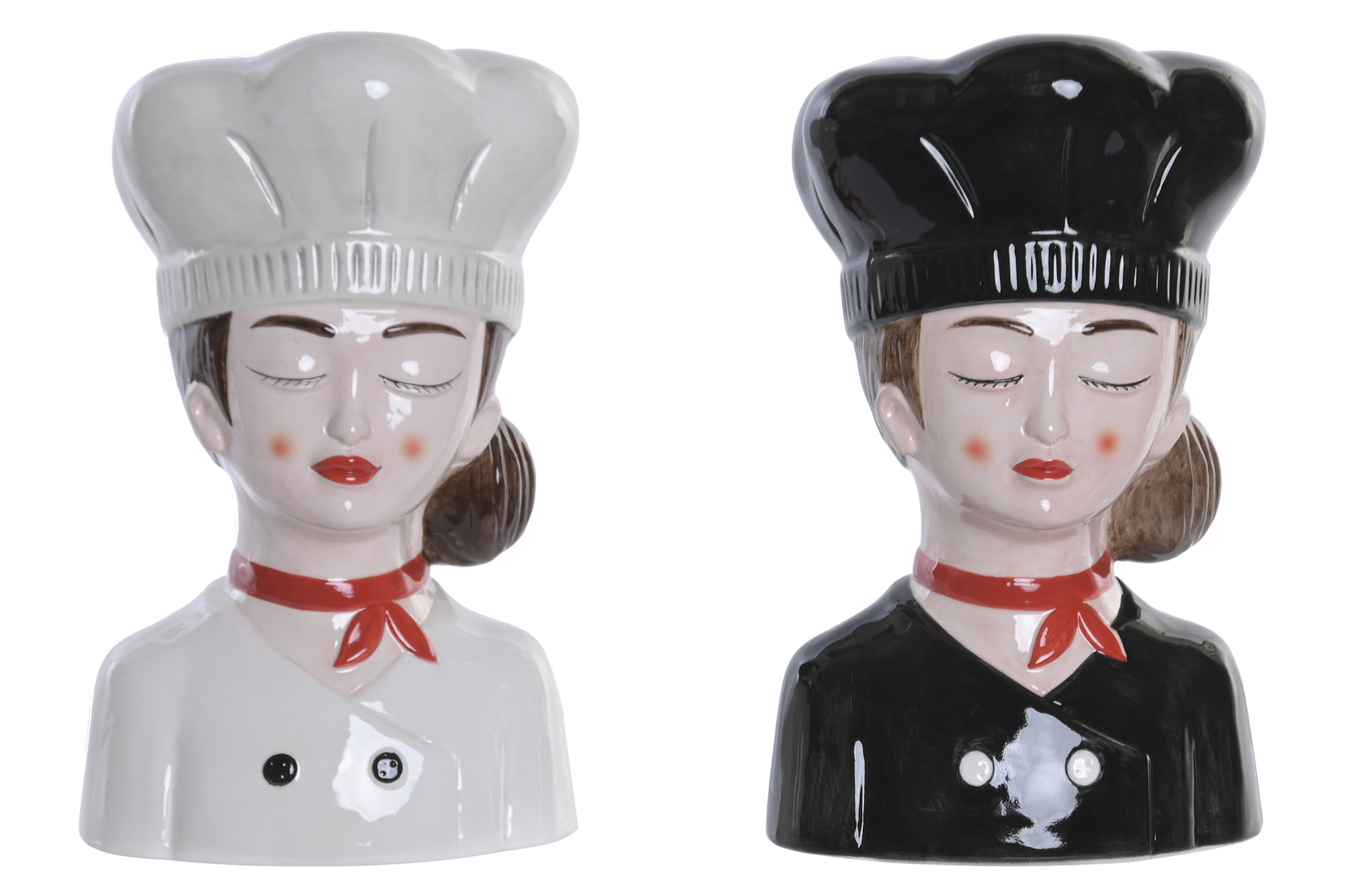 JARRON GRES 17X16X27 CHICA CHEF 2 SURT.