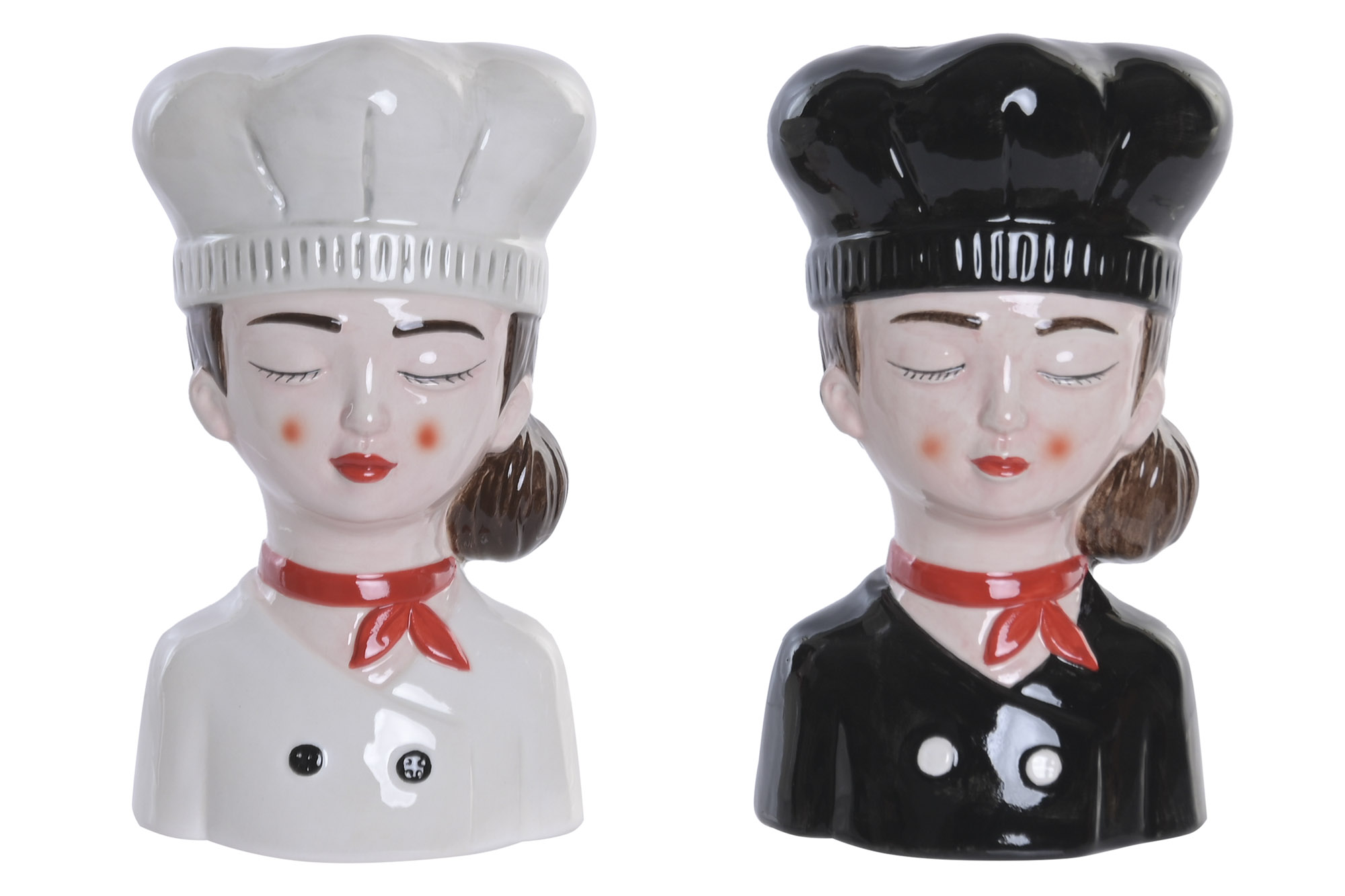 JARRON GRES 10X9X17 CHICA CHEF 2 SURT.